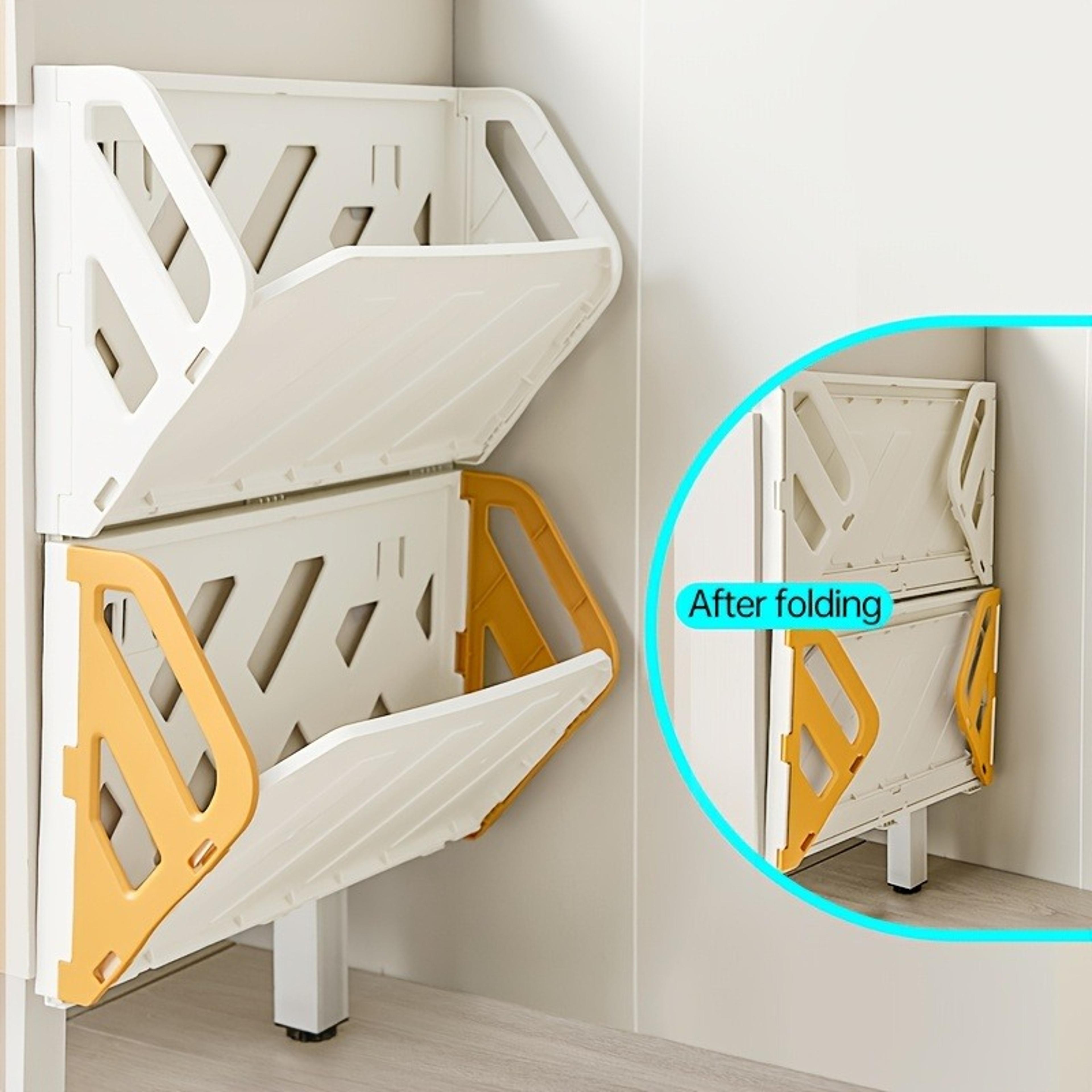 wall mounted foldable shoe rack no drill space saving shoe organizer