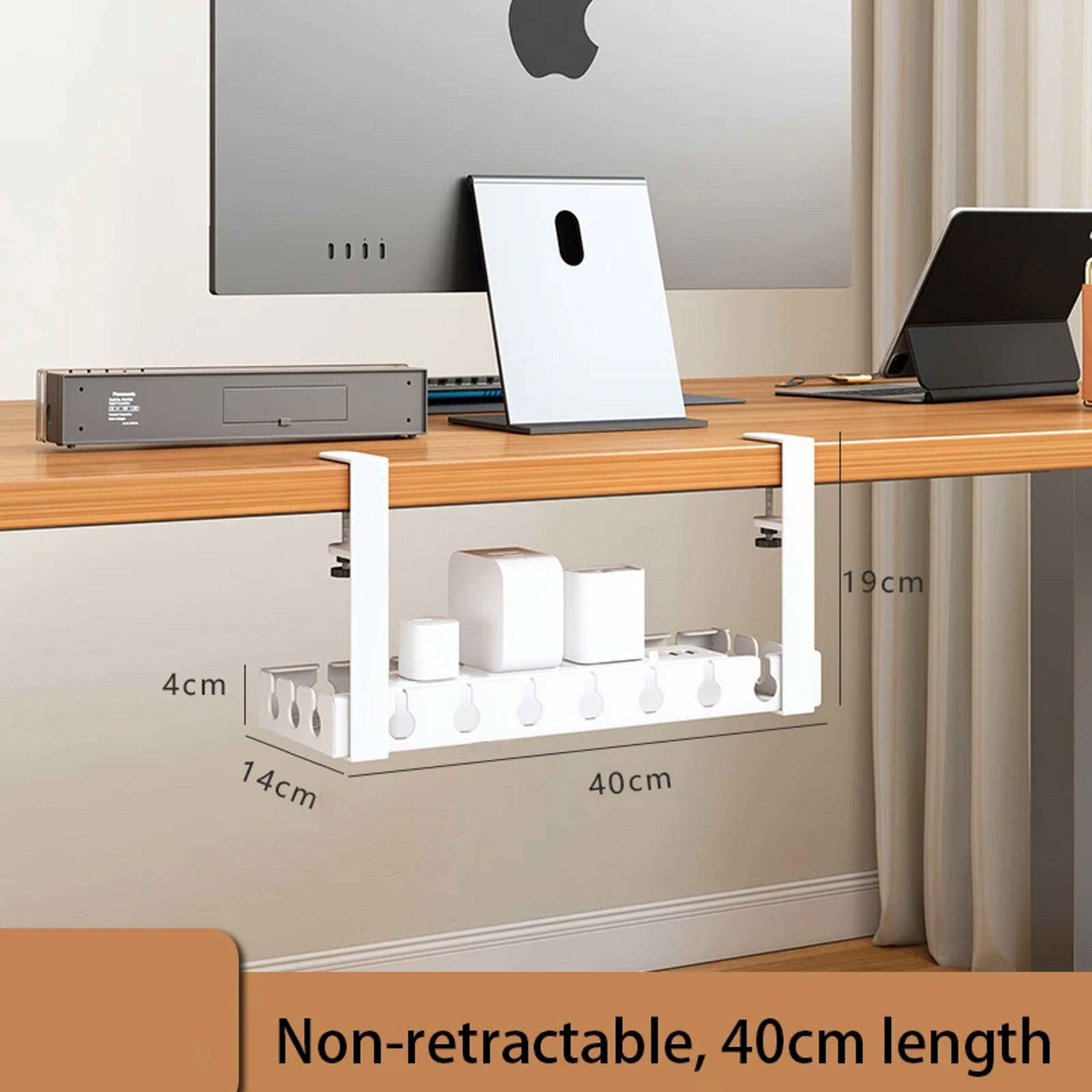 Extendable Under Desk Cable Management Tray Steel Cord Organizer And Power Strip Holder 6