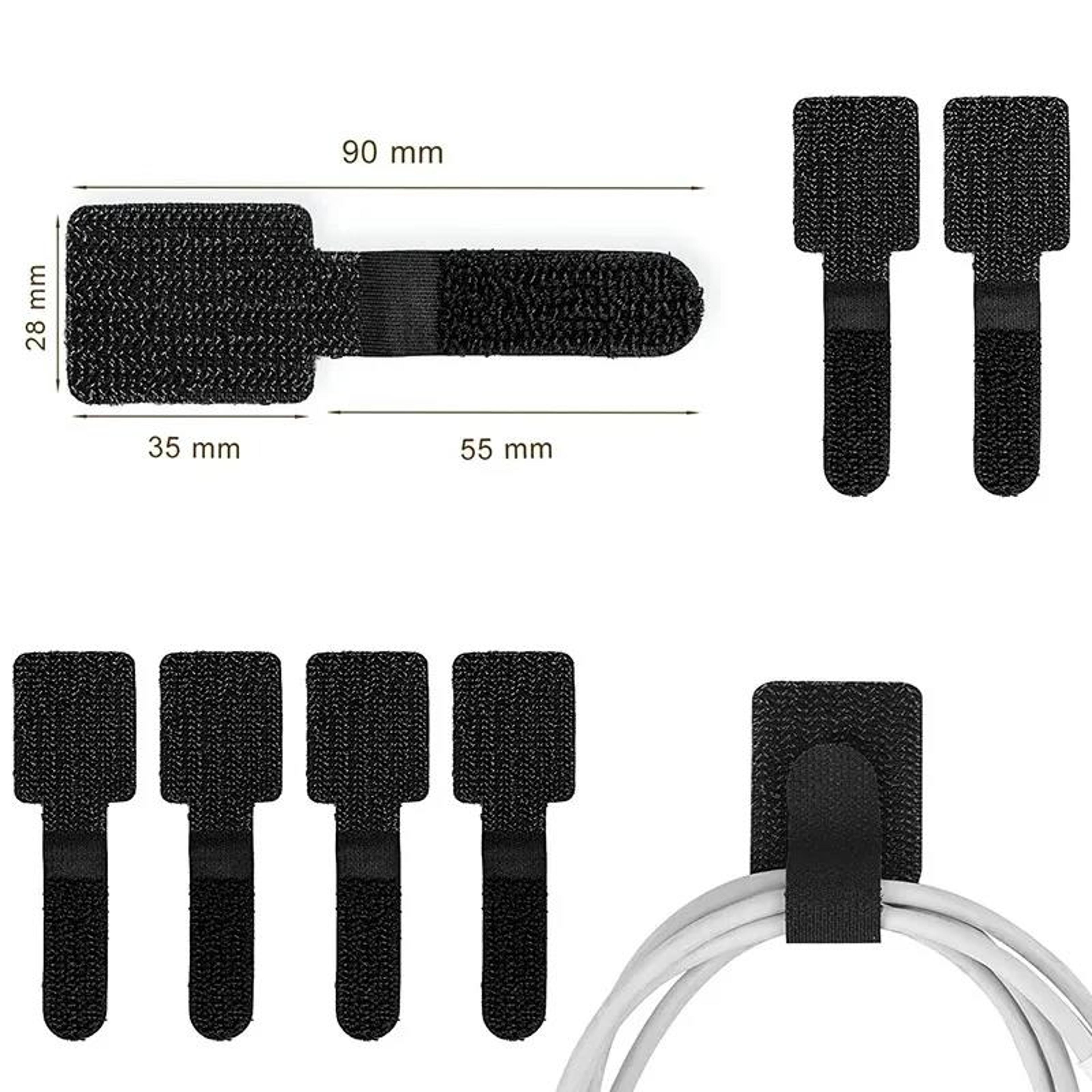 Reusable Self Adhesive Cable Ties Adjustable Cord Organizer Straps For Desk And Home 2