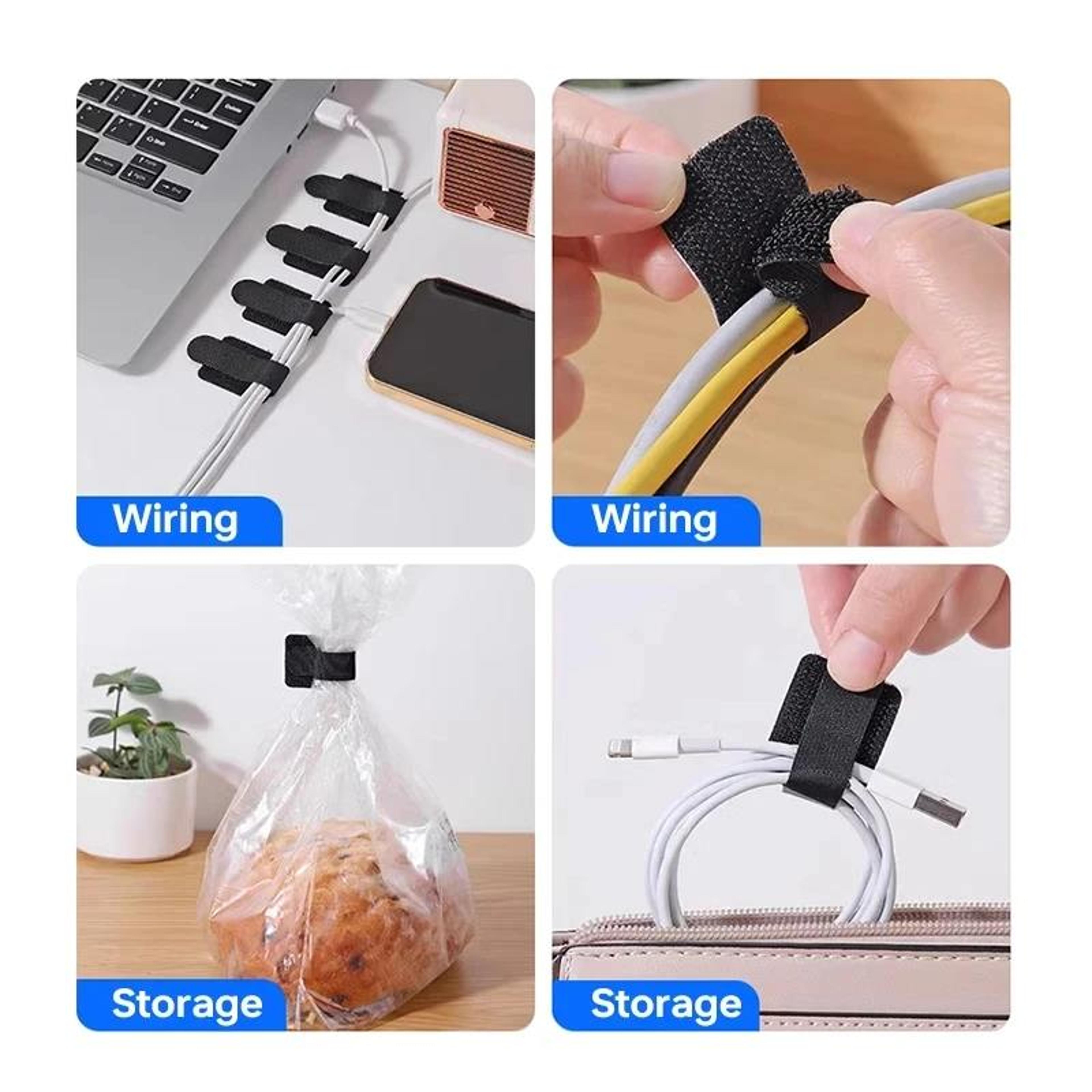 Reusable Self Adhesive Cable Ties Adjustable Cord Organizer Straps For Desk And Home 5