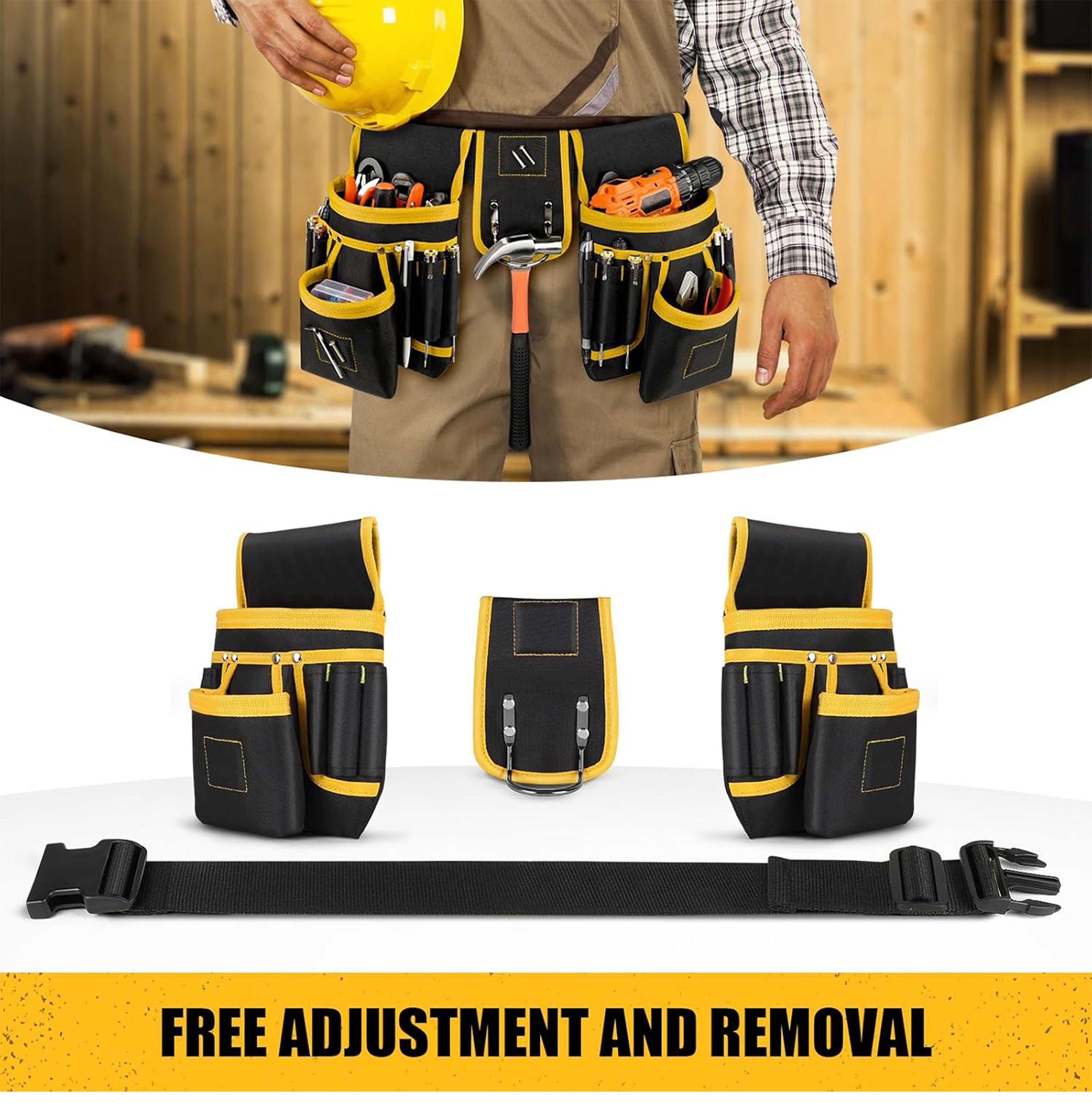 Heavy Duty Adjustable Tool Belt Bag With Detachable Work Pouches And Utility Storage 1