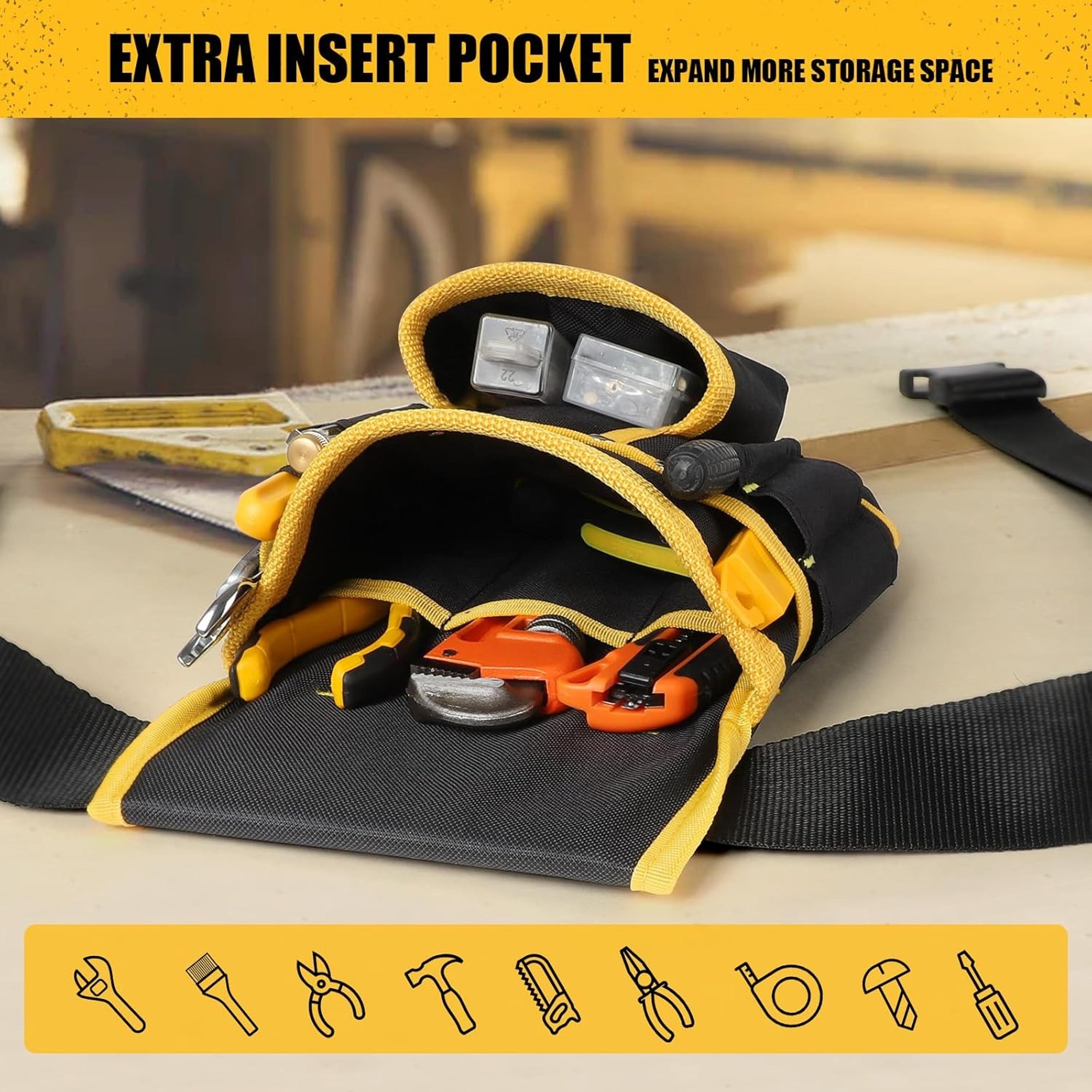 Heavy Duty Adjustable Tool Belt Bag With Detachable Work Pouches And Utility Storage 4