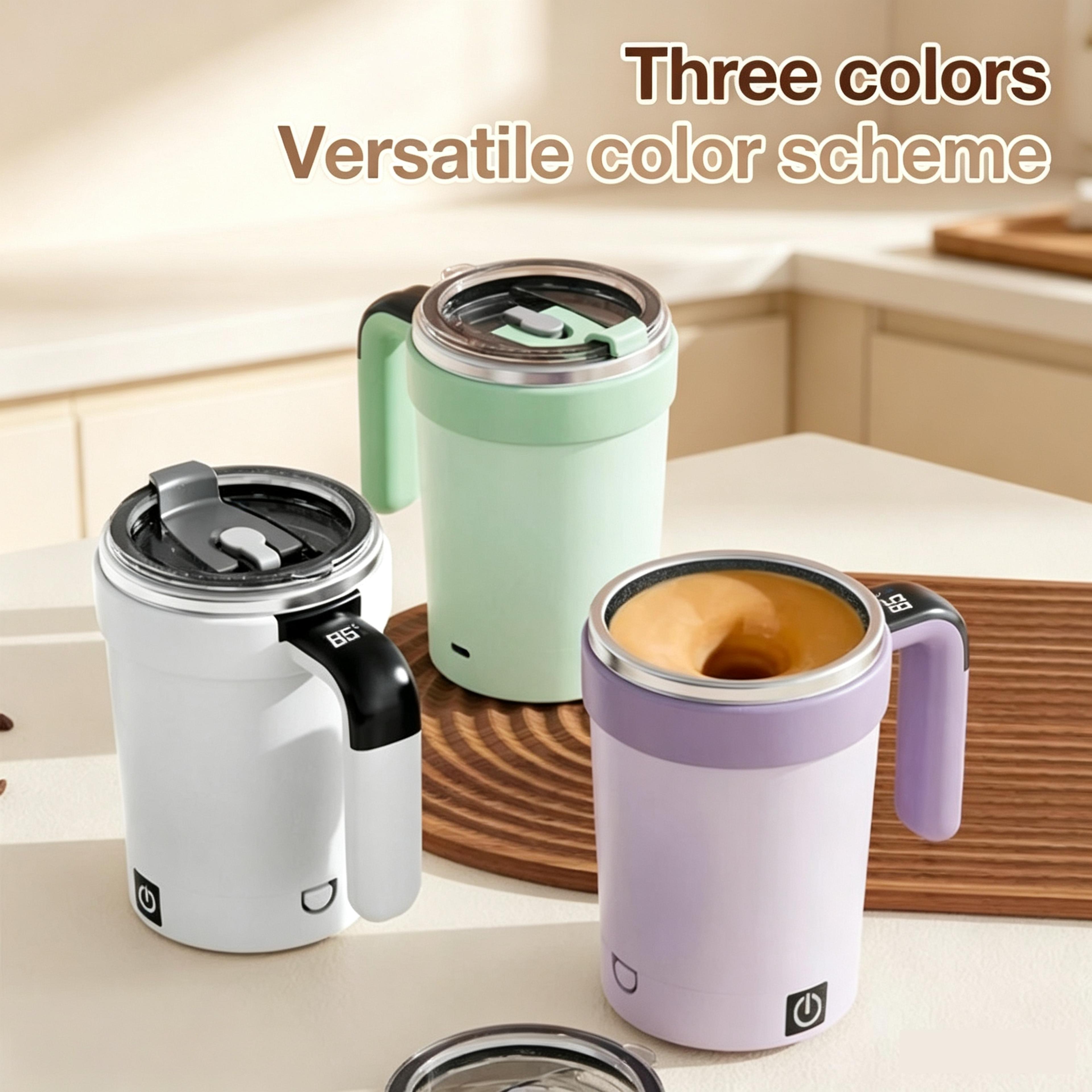 automatic rechargeable magnetic stirring cup stainless steel self stirring coffee mug