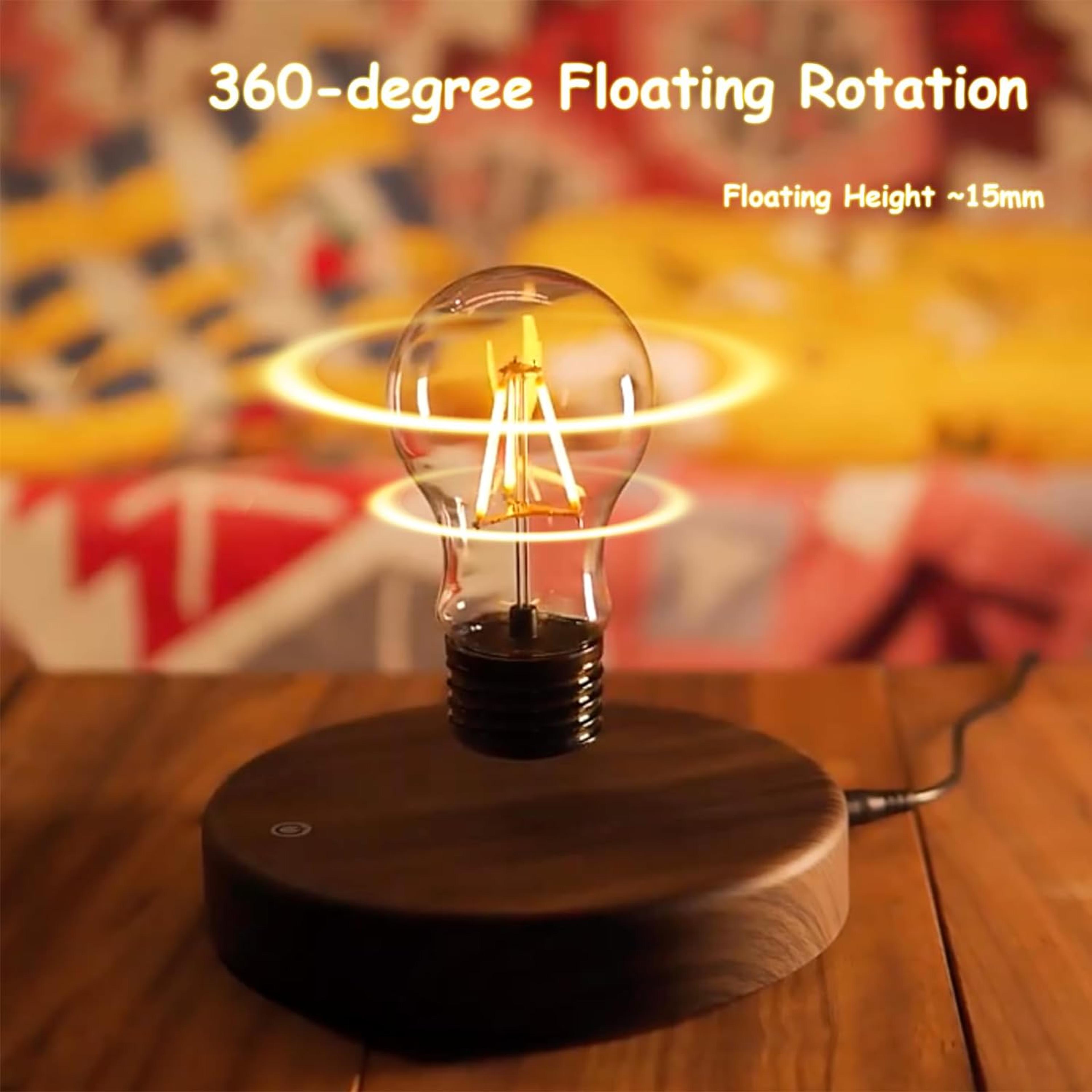 wireless levitating led night light with 360 degree rotating floating bulb
