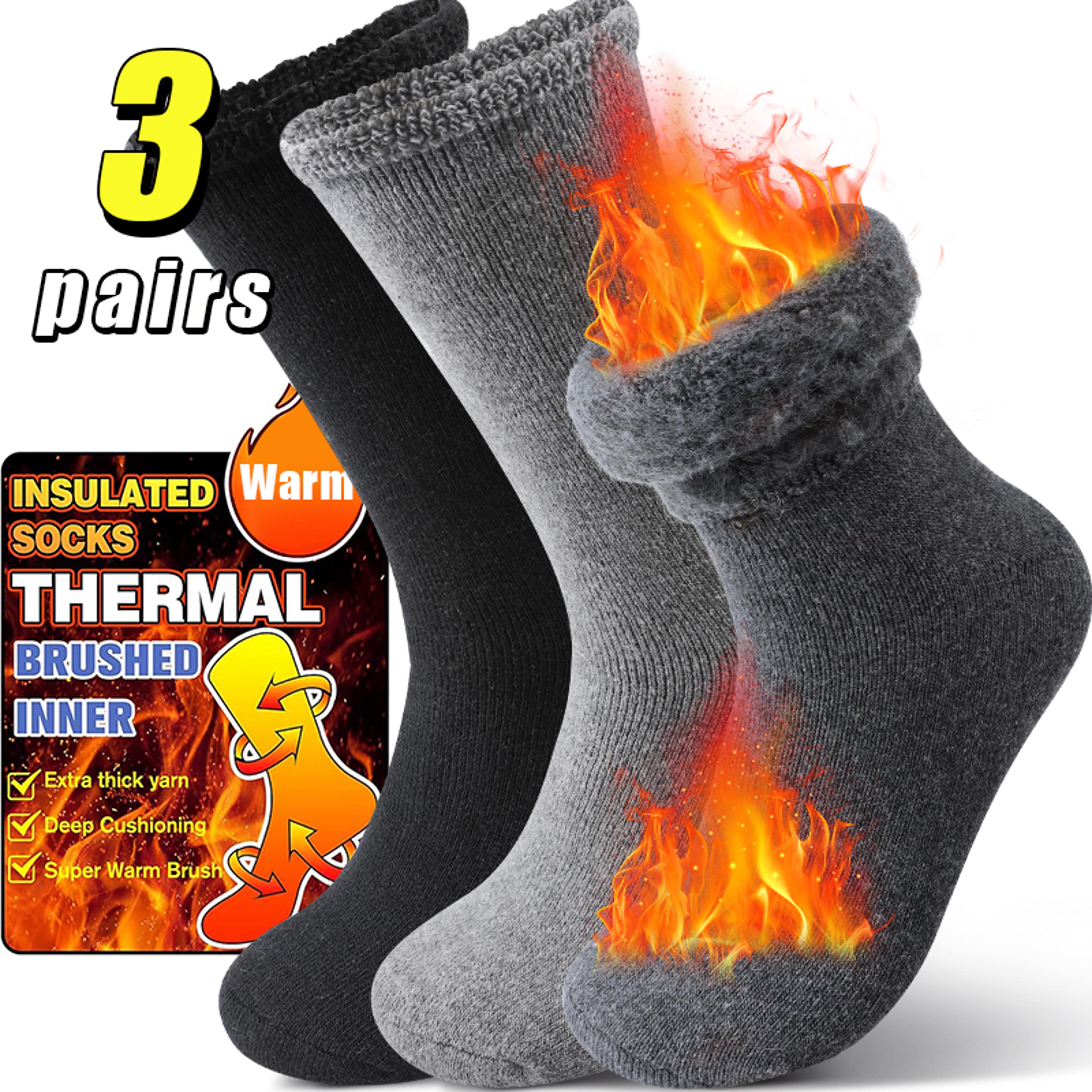 mens thermal crew socks with fleece lining