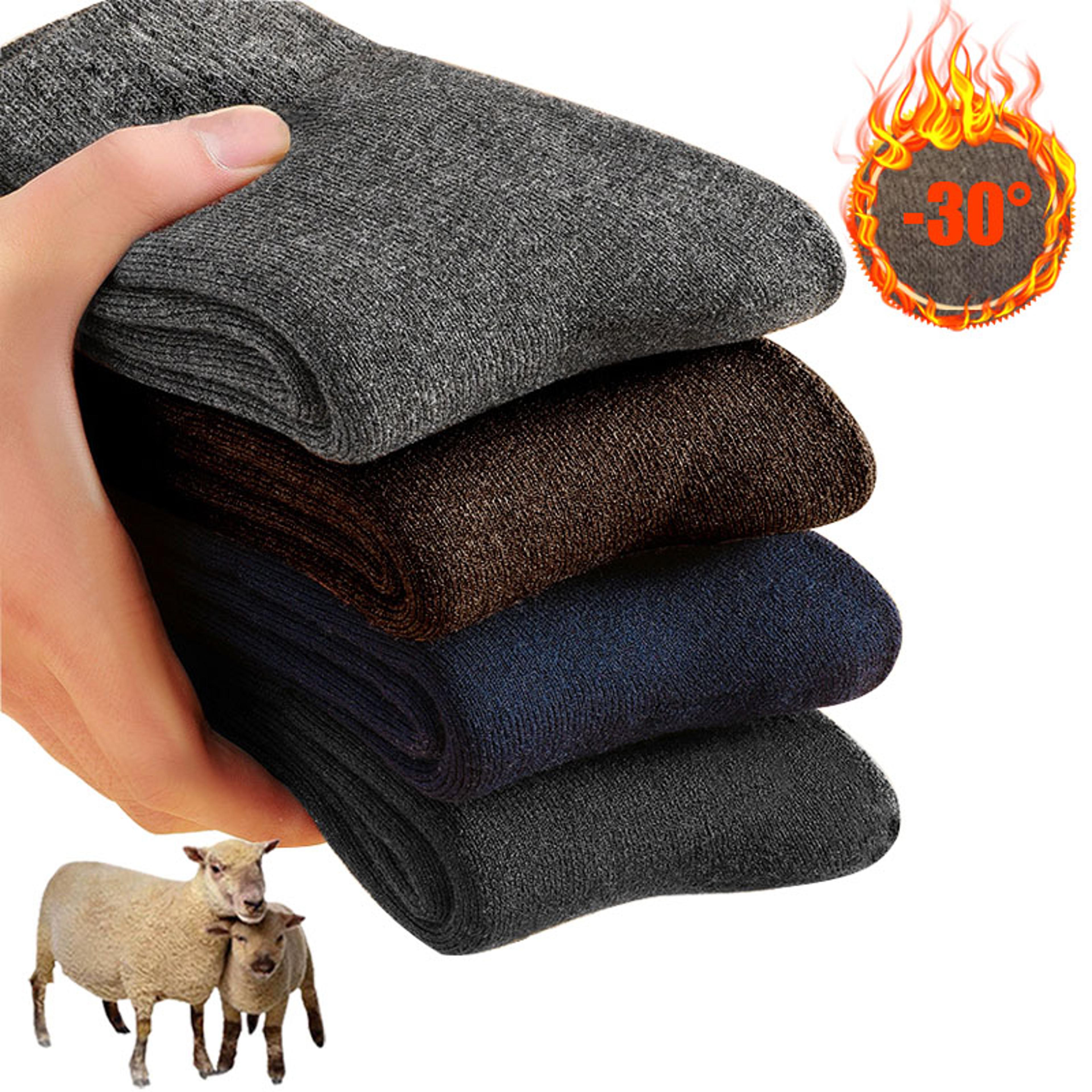 unisex thick wool winter socks solid color cold weather terry socks