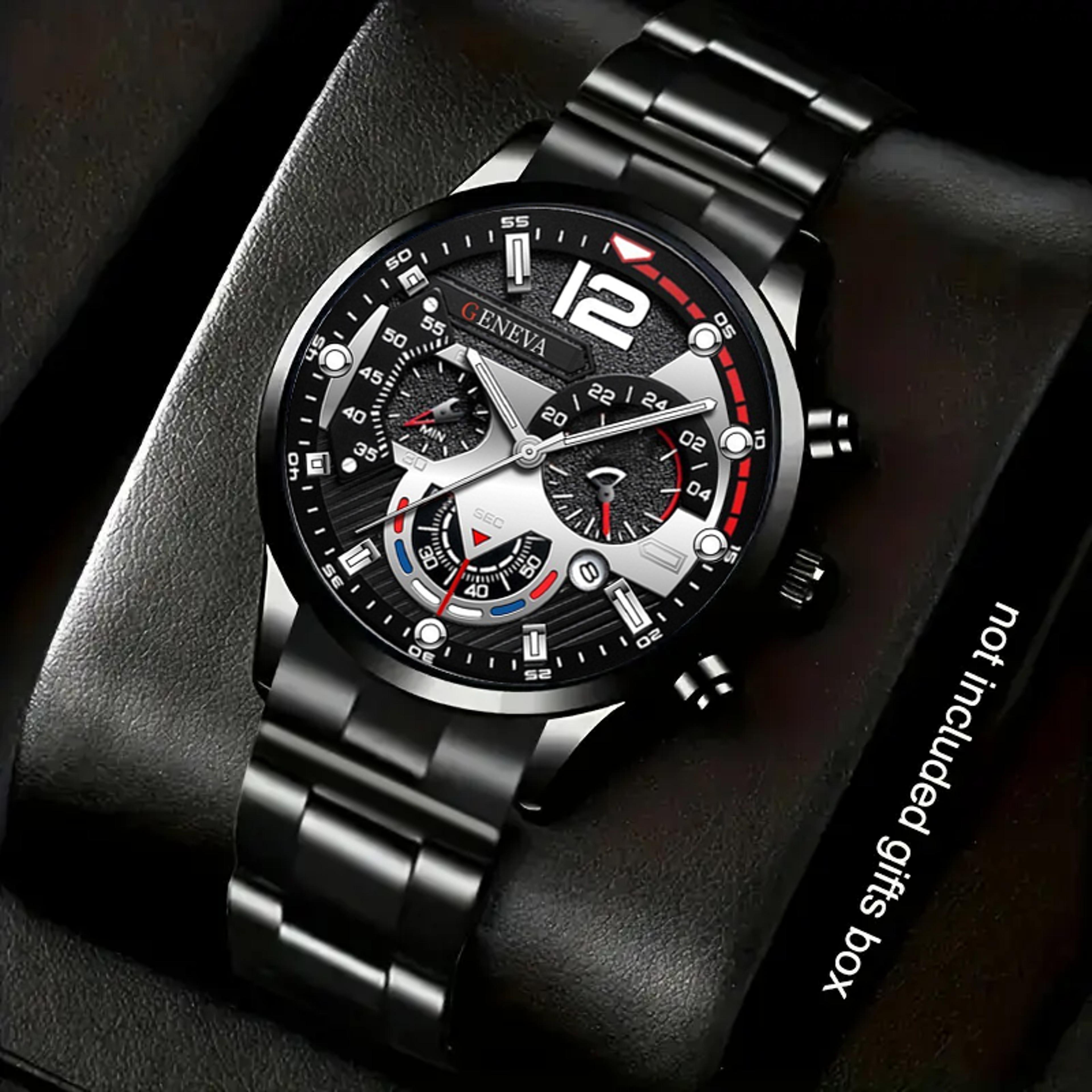 men business casual quartz watch fashionable alloy wristwatch with calendar display