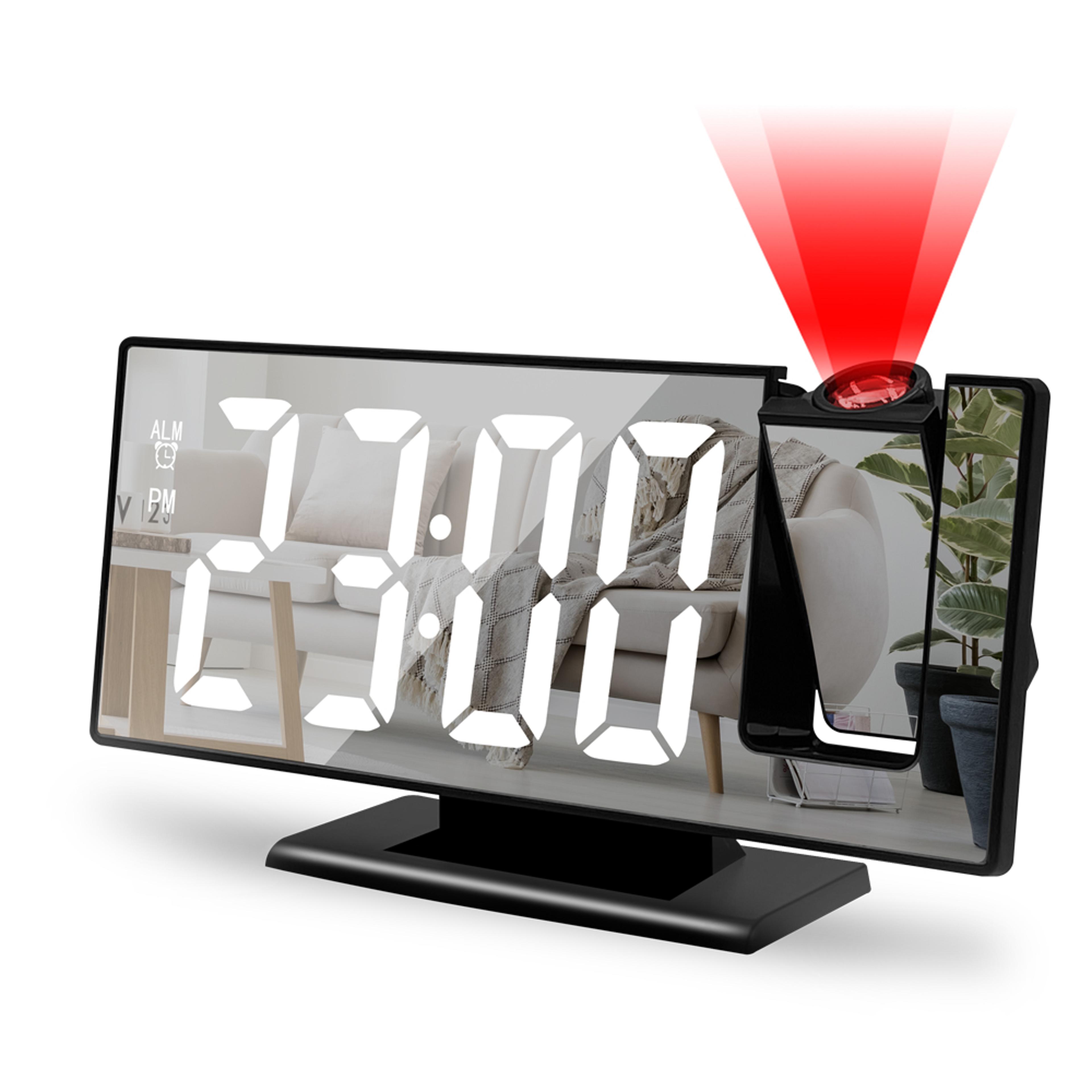 projection digital alarm clock with led display usb power and snooze