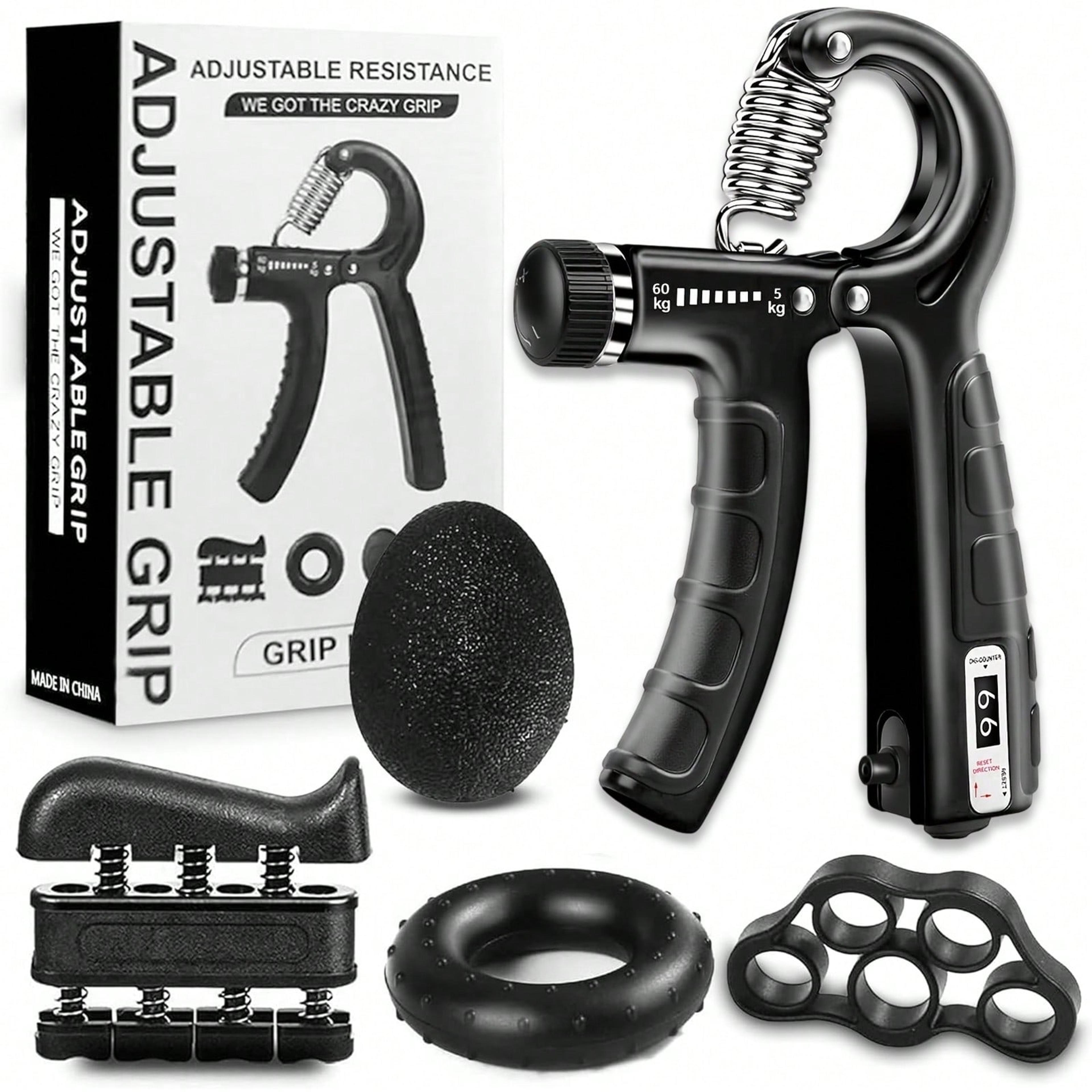 adjustable counting hand grip strengthener hand exerciser set