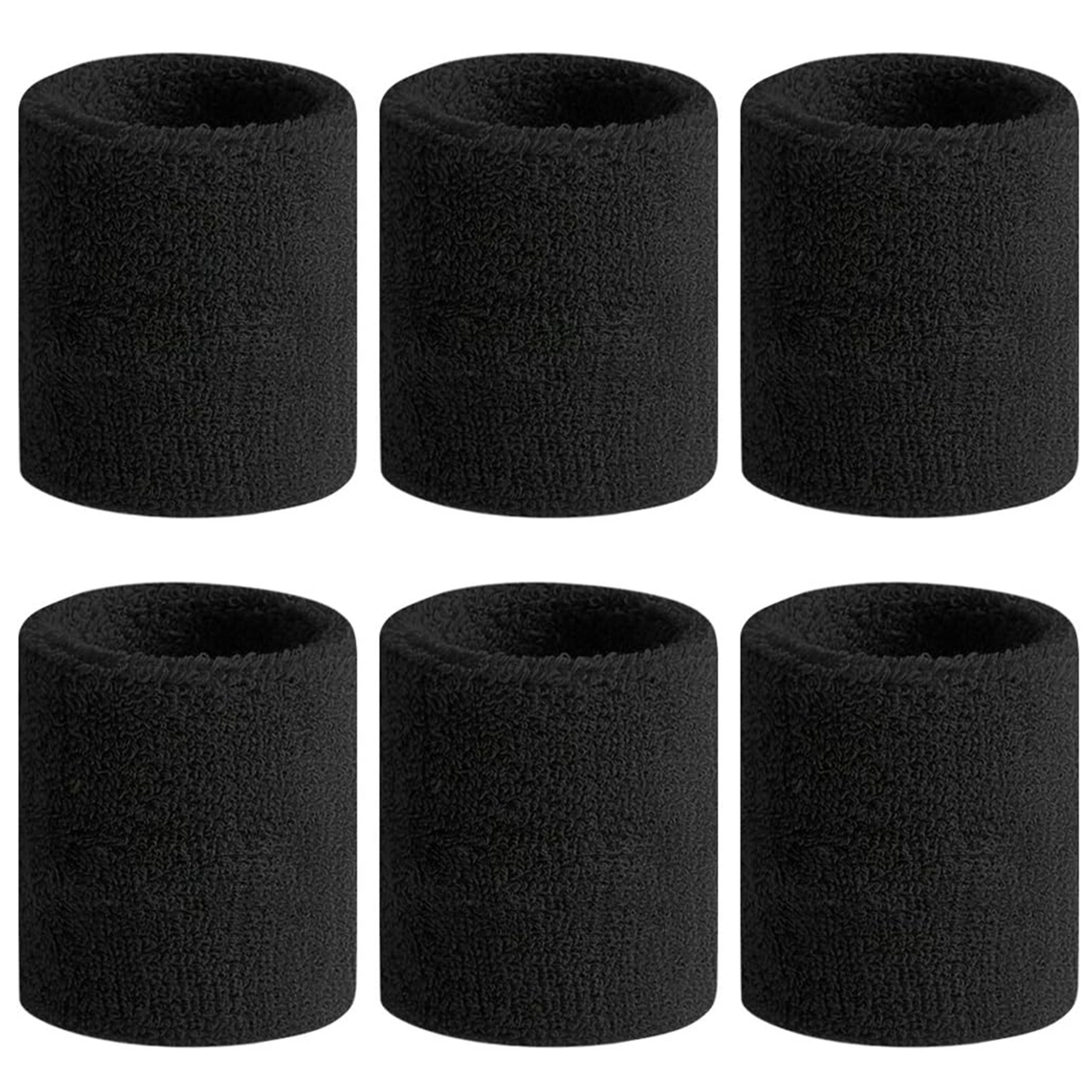 six pack polyester sports wristbands moisture wicking sweat bands