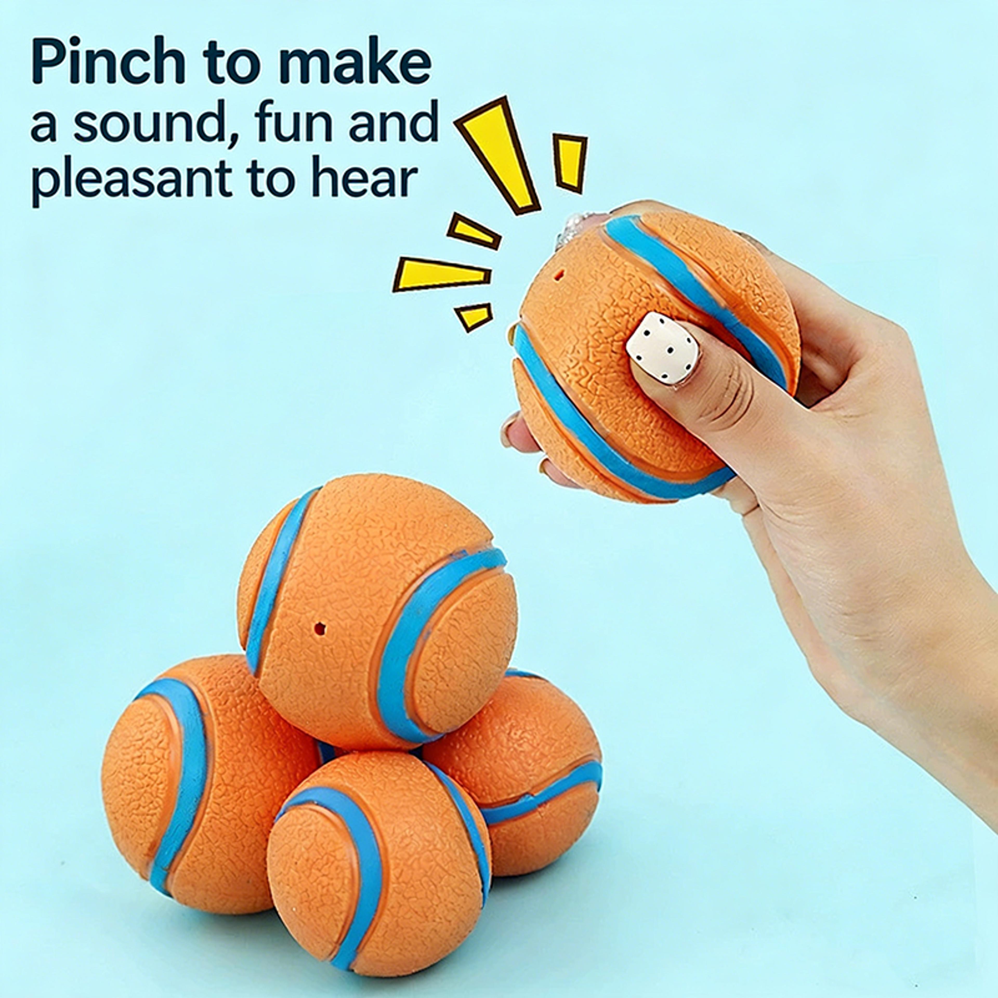 dog squeaky rubber ball bite resistant chew and fetch toy