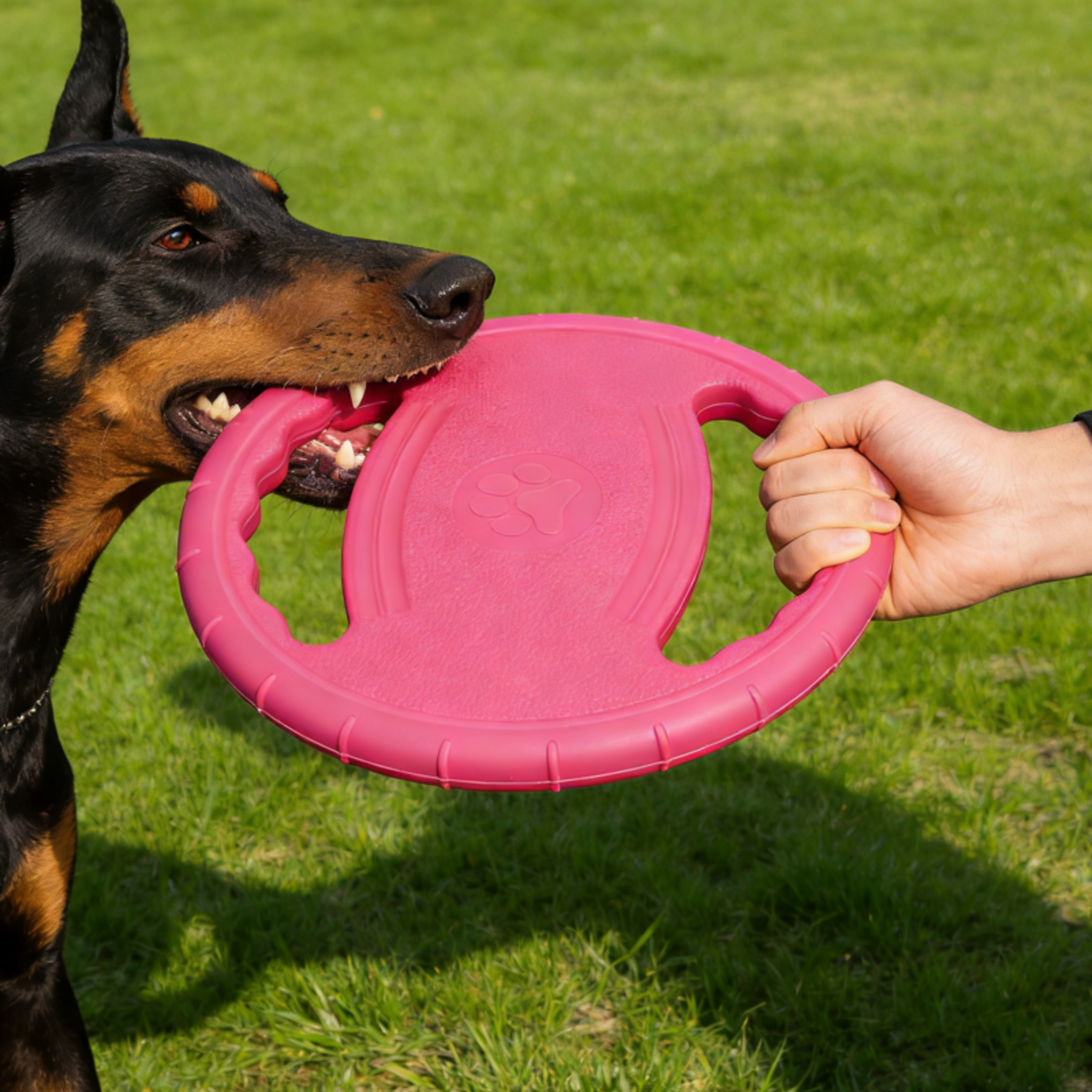 rubber dog flying disc water resistant chew and training toy