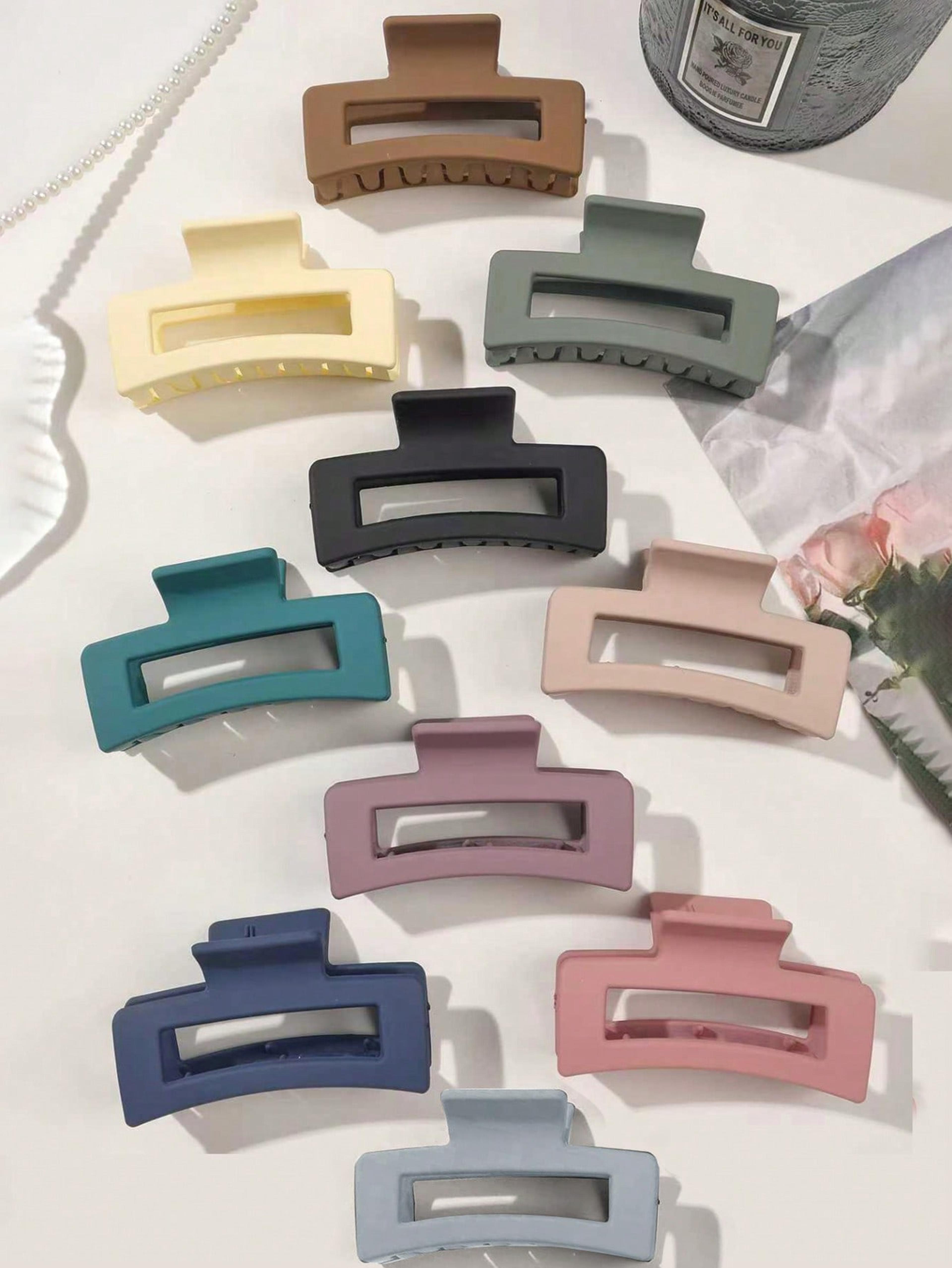 colorful square hair claw clips with non slip strong hold