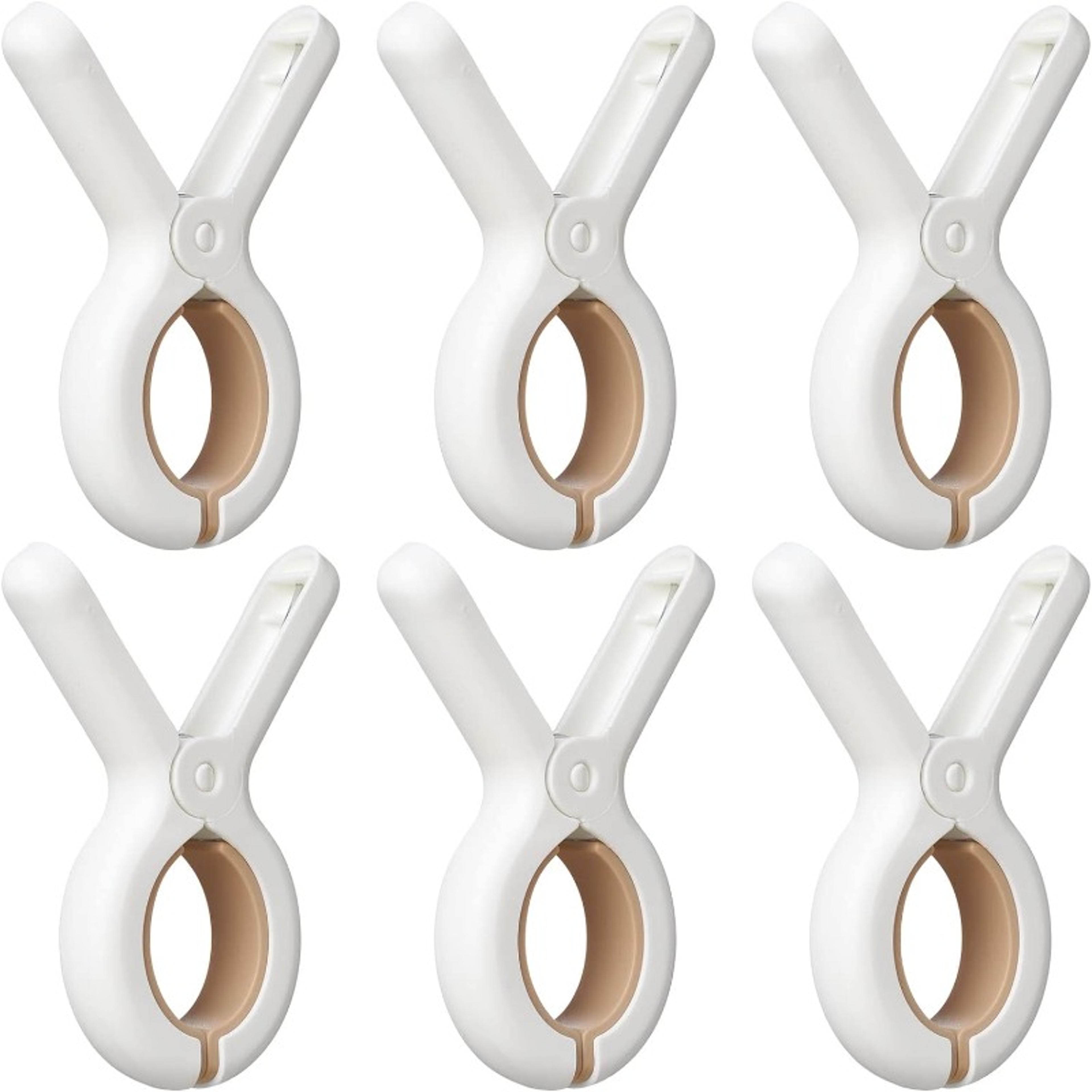 six piece plastic beach towel clips for chairs and laundry