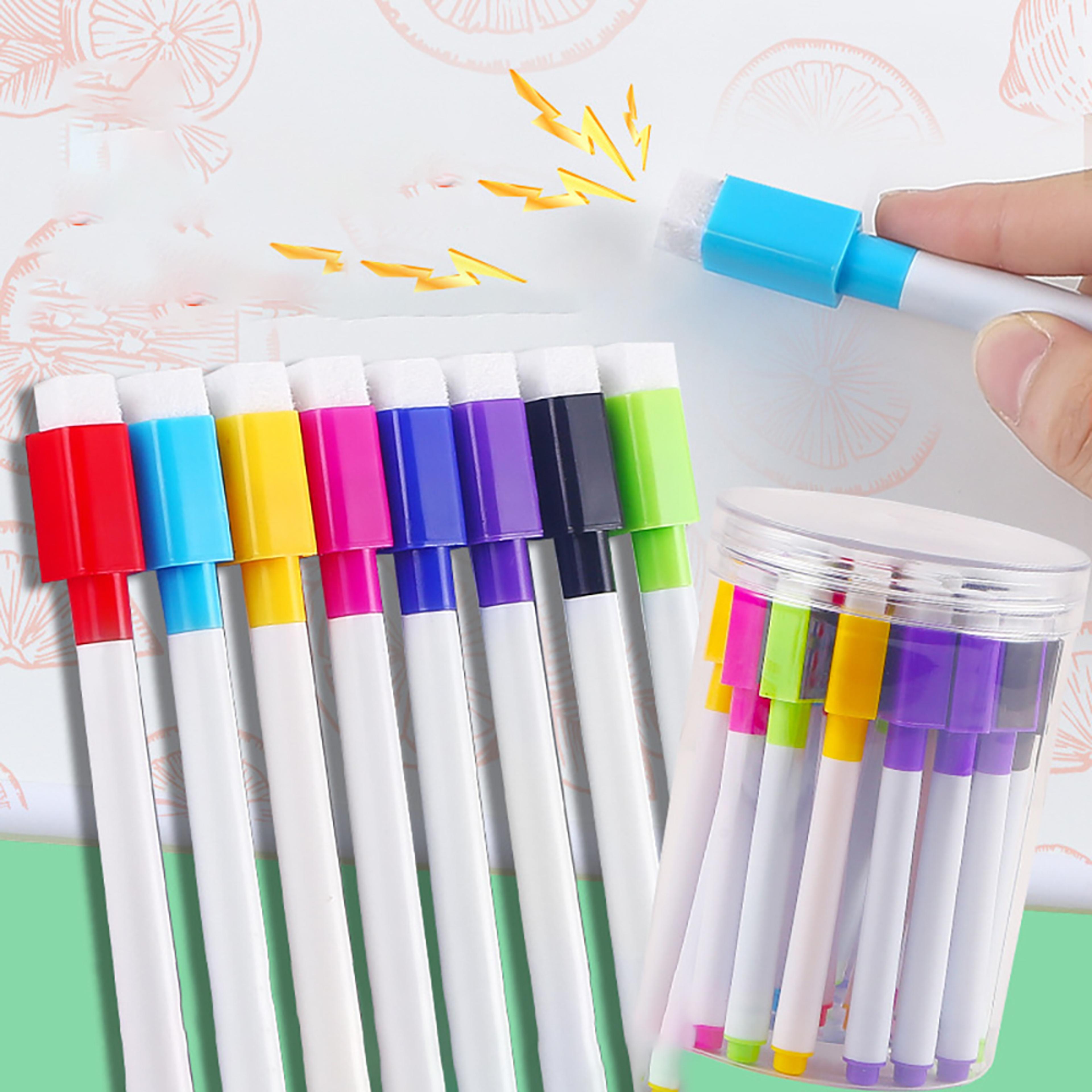 eight color dry erase marker set with bullet tips for whiteboards