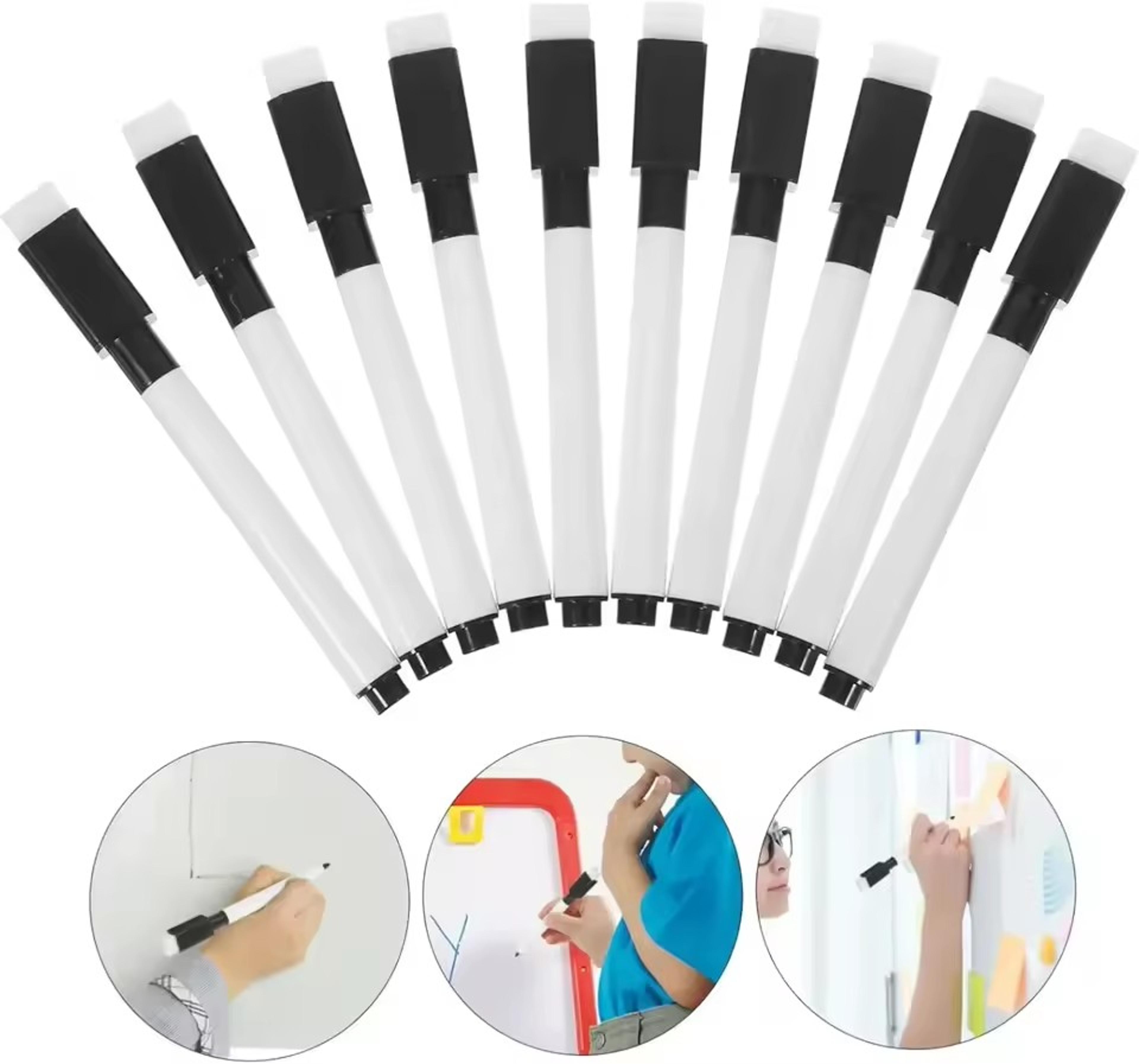 magnetic black dry erase markers with eraser caps