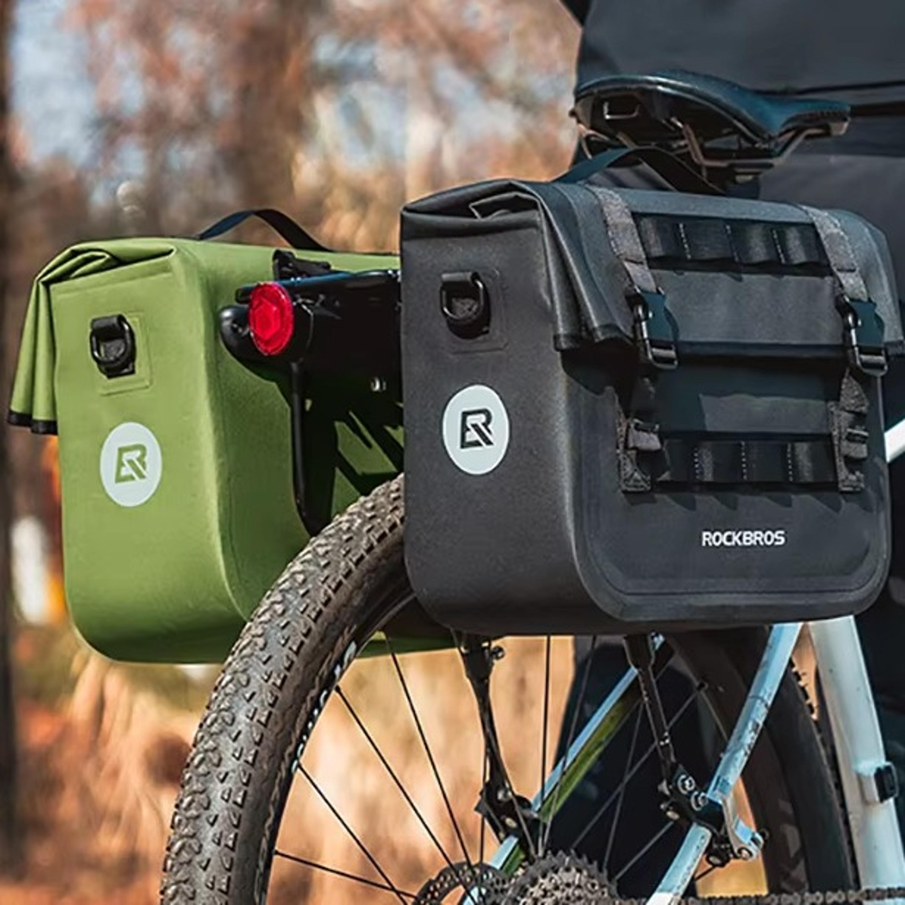 waterproof bicycle rear rack bag with foldable double-sided design