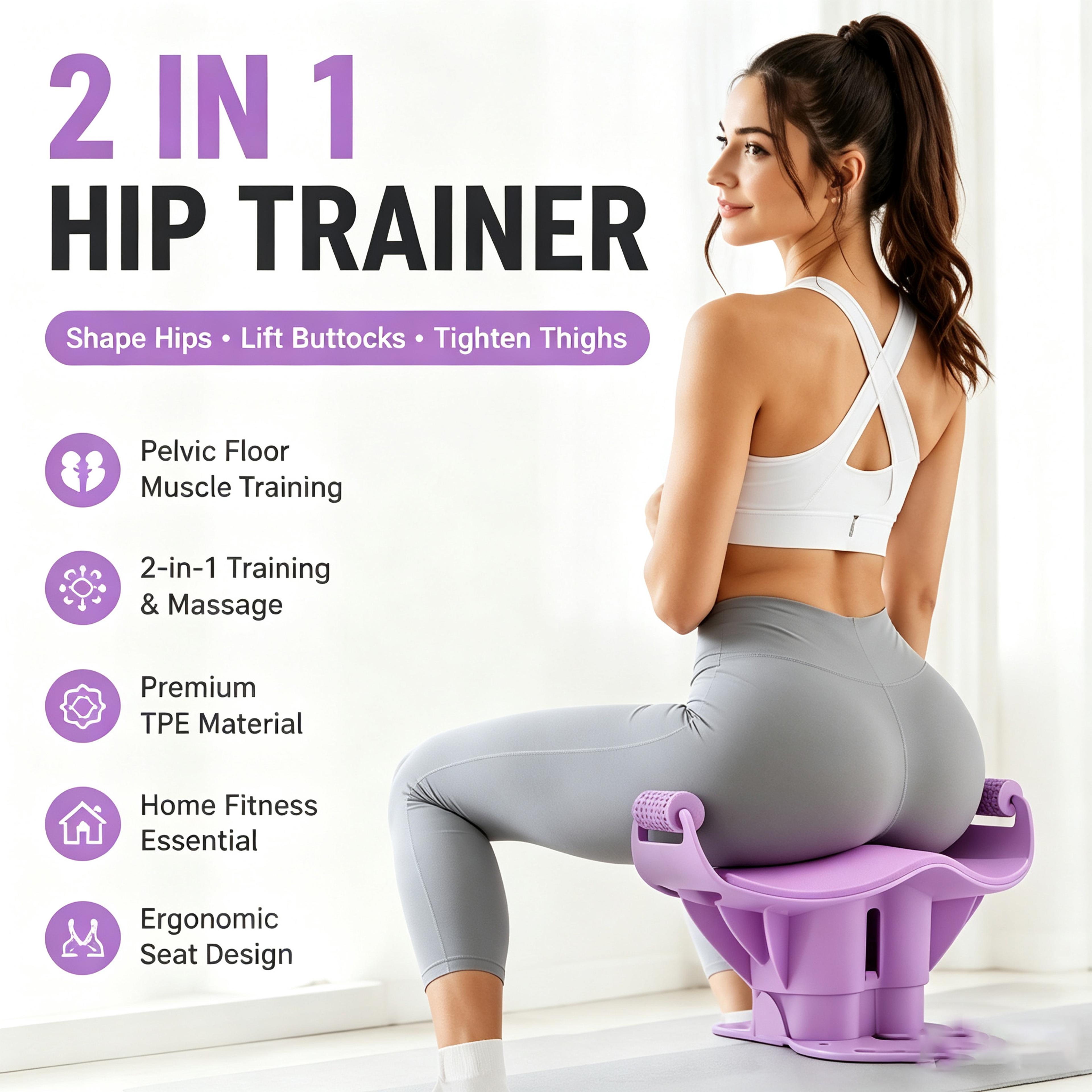 hip trainer and pelvic floor exerciser with massage rollers for women