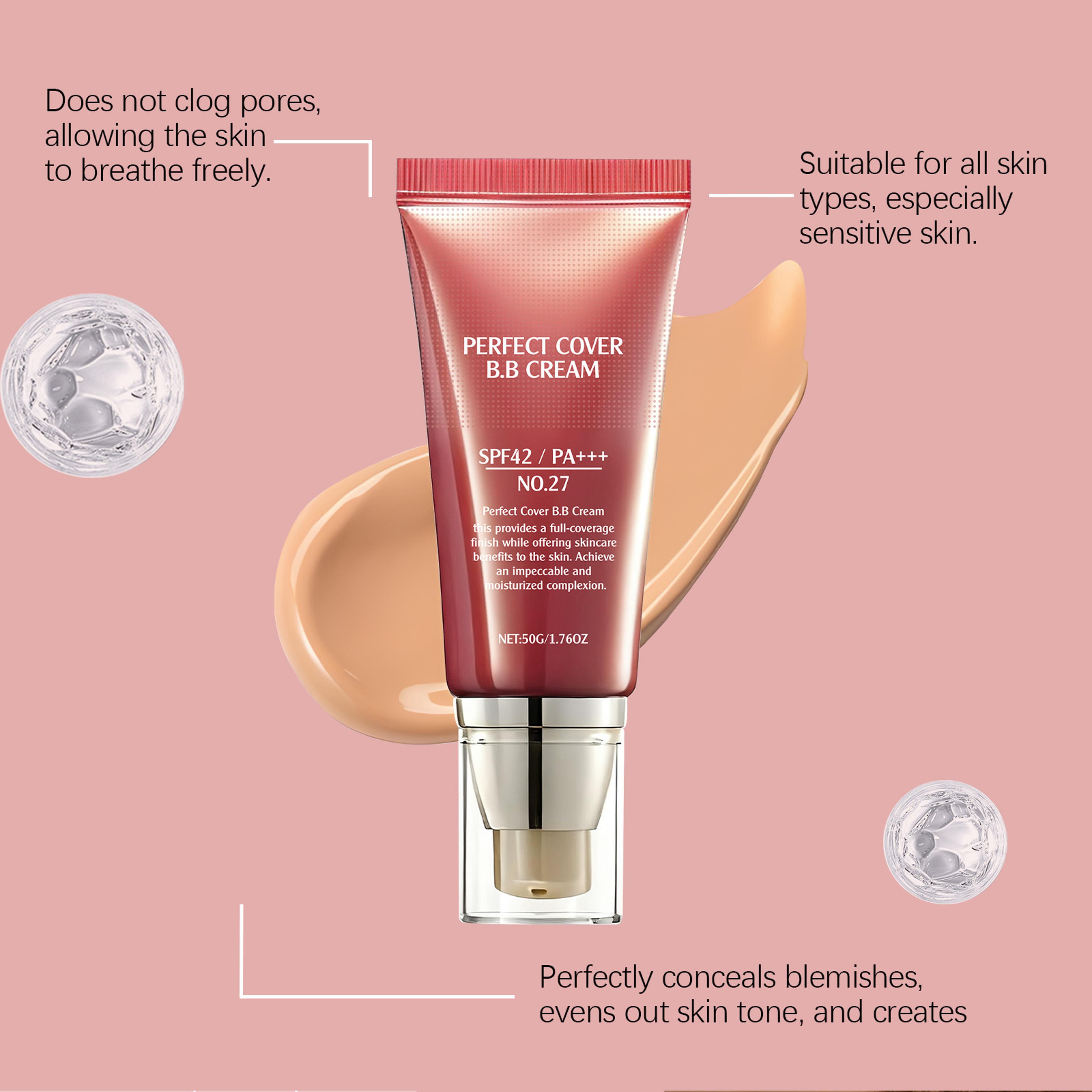 Perfect Cover BB Cream Lightweight Hydrating Concealer And Complexion Brightener 3