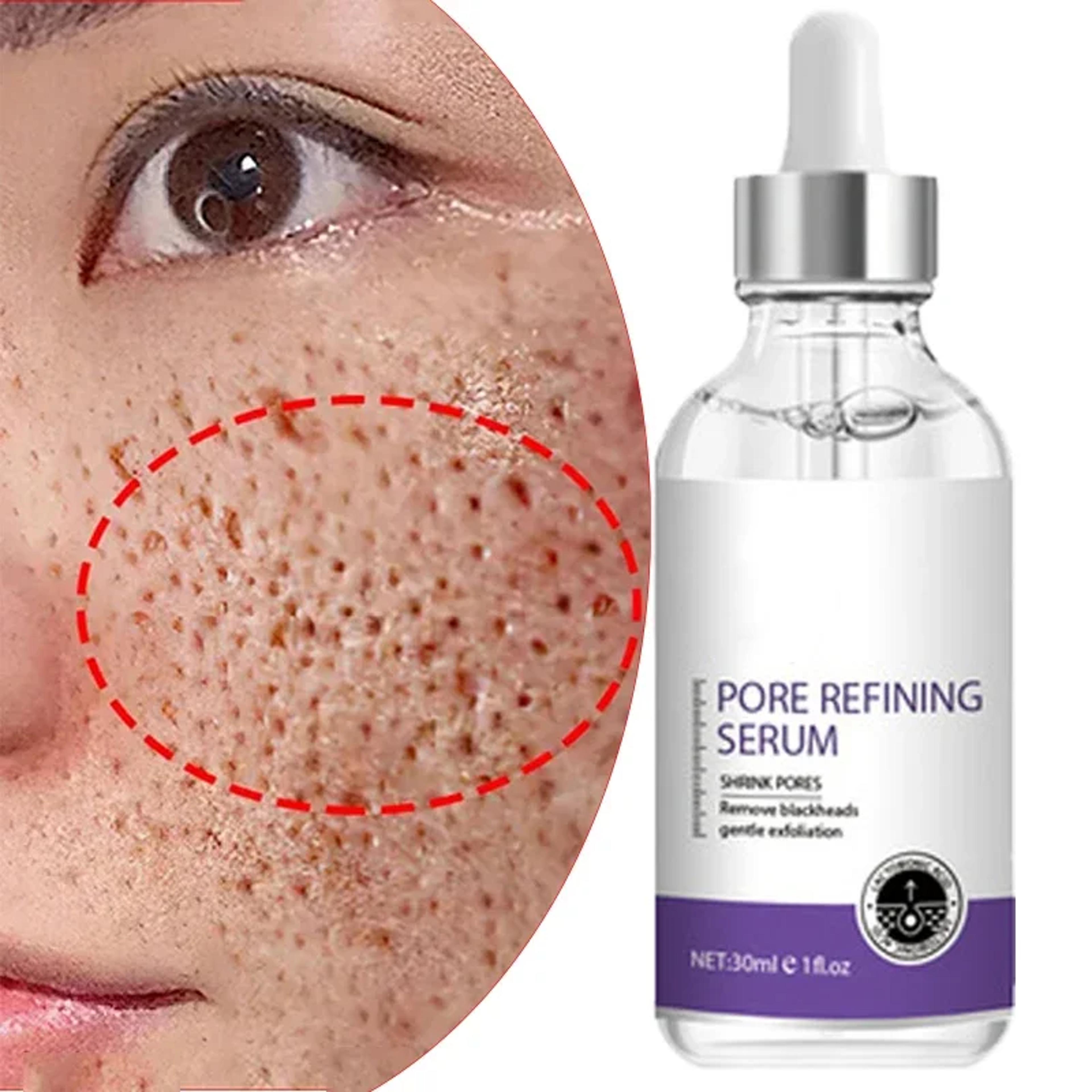 pore refining facial serum with retinol and niacinamide for smoother brighter skin