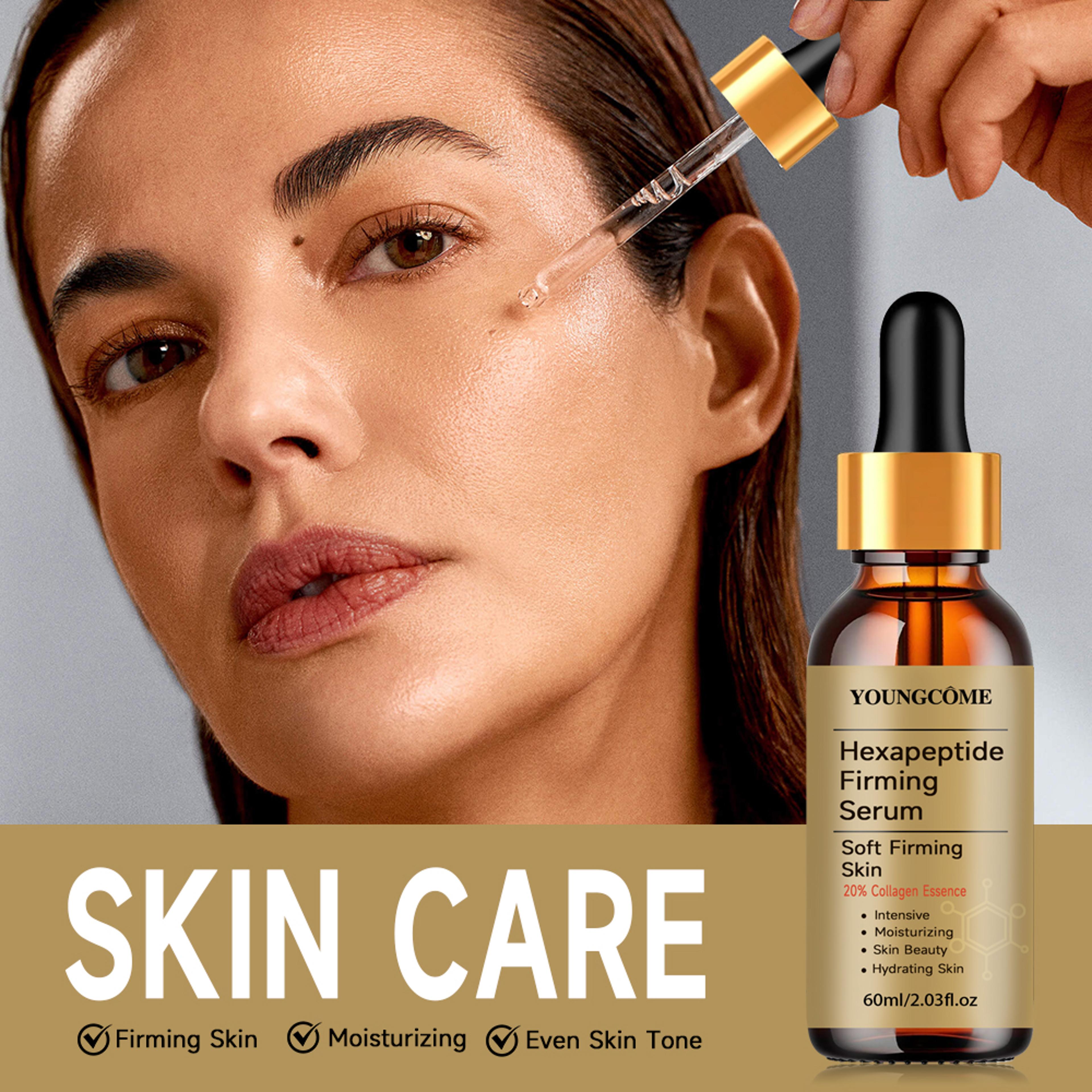 facial collagen serum with hexapeptide for moisturizing and firming skin