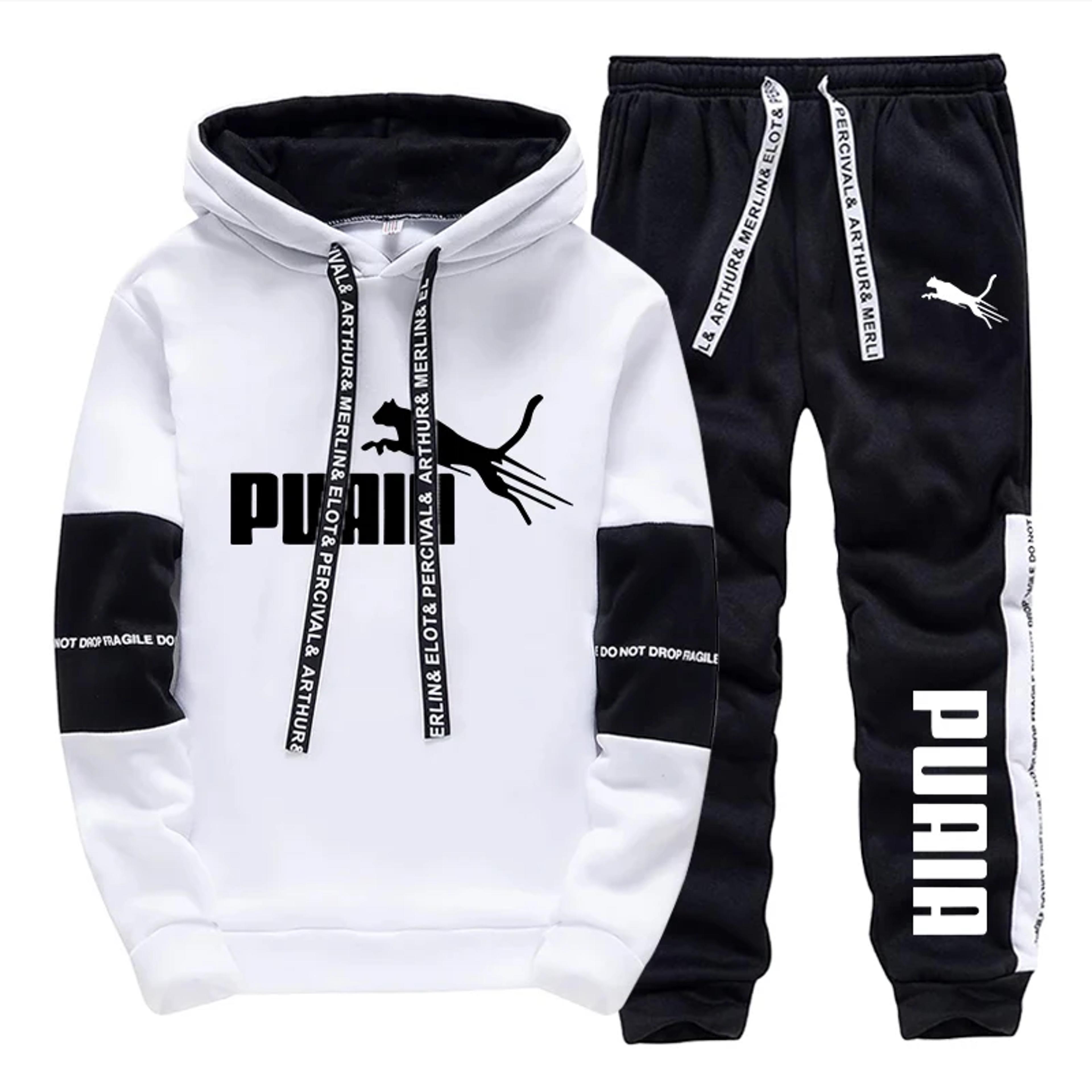 mens two piece hoodie and sweatpants set casual pullover jogging suit