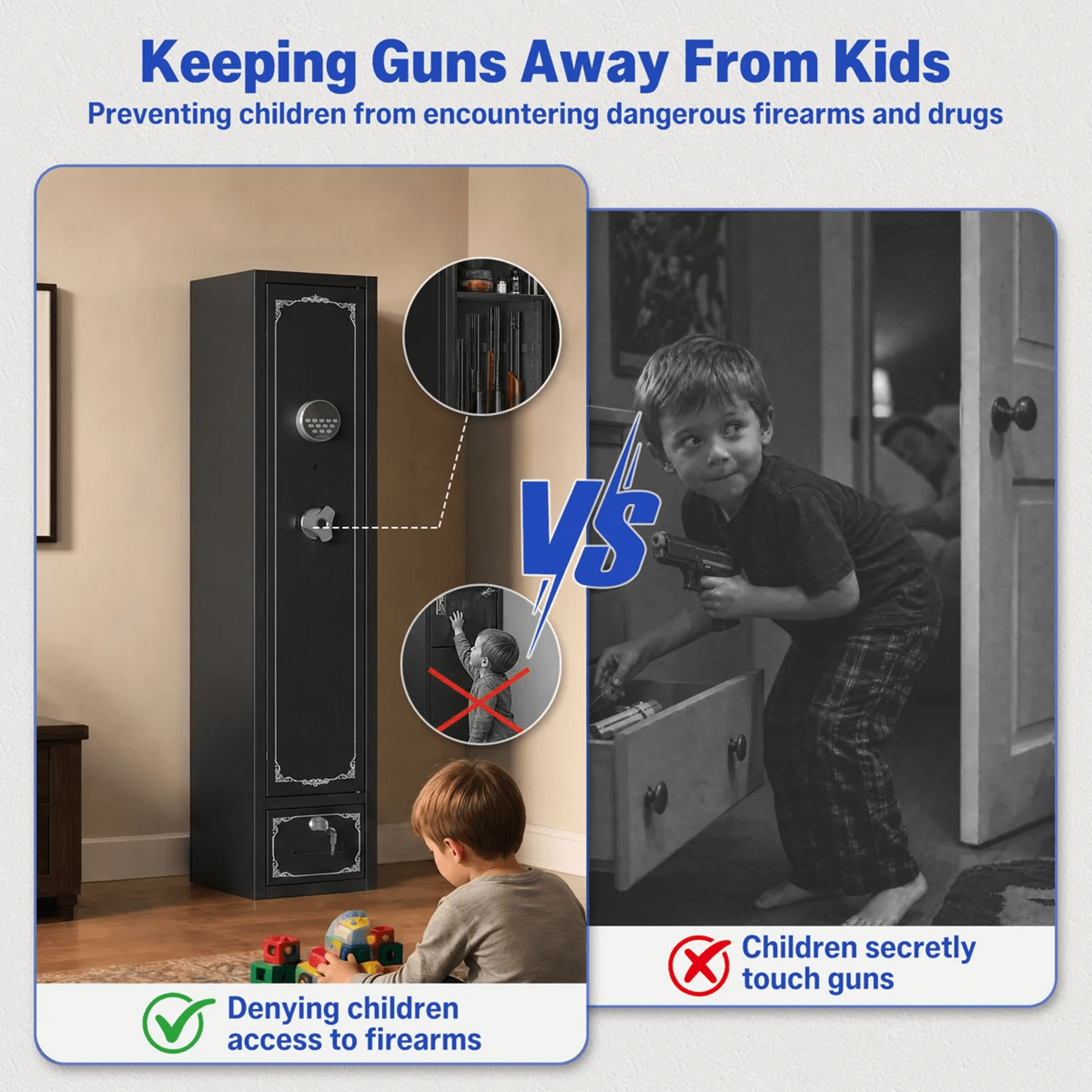 Biometric Gun Safe With Keypad Lock And Adjustable Shelves 3