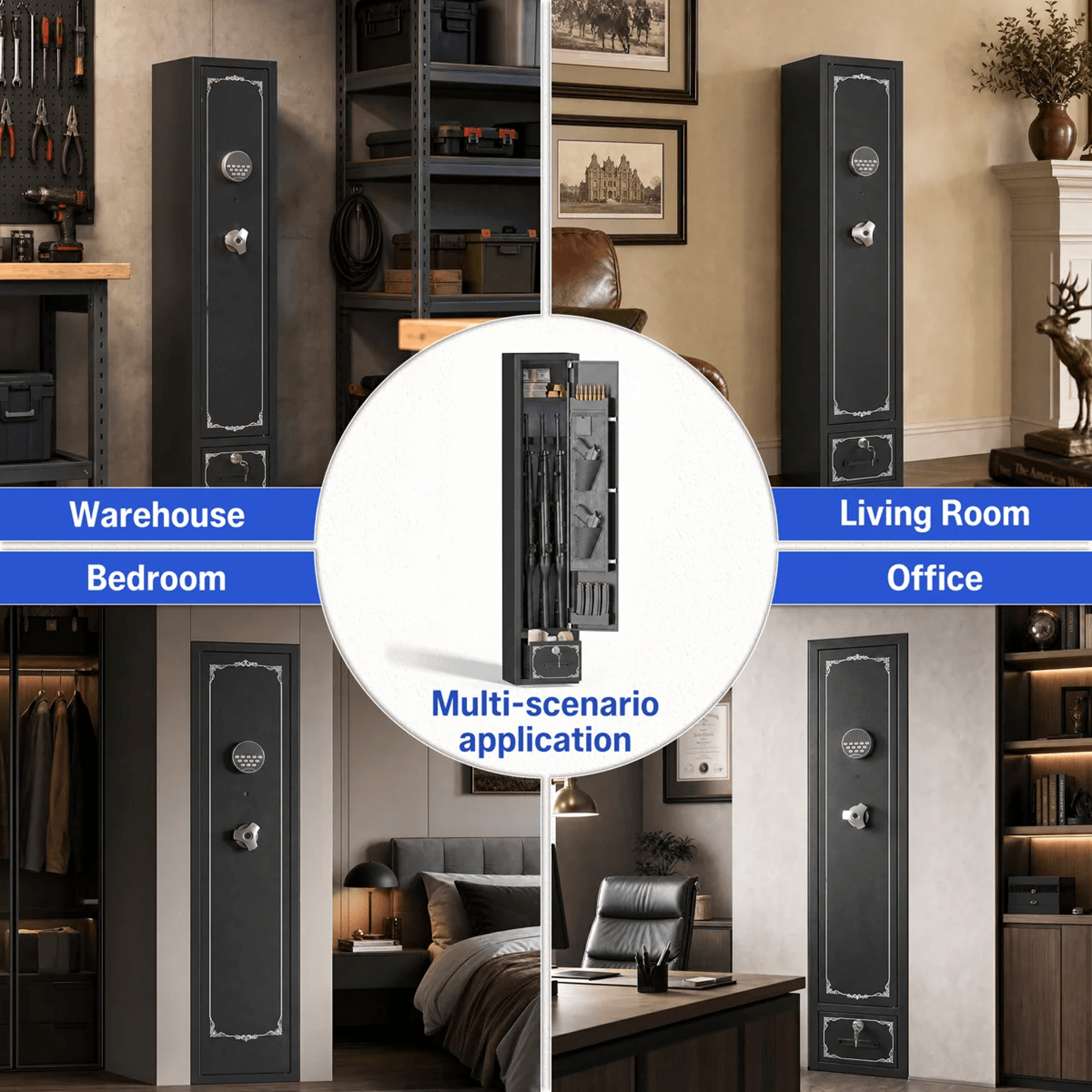 Biometric Gun Safe With Keypad Lock And Adjustable Shelves 5