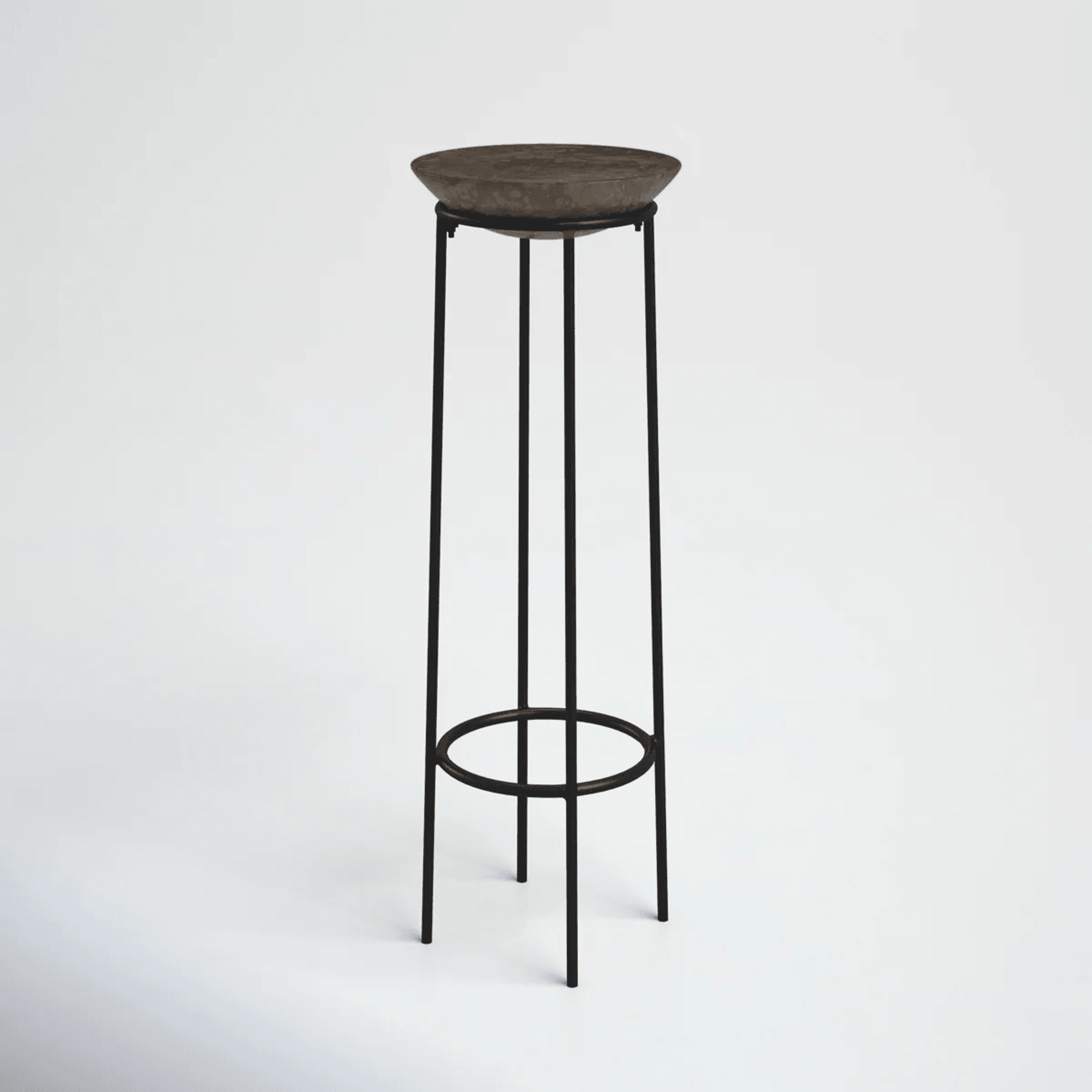 Steel Plant Table With Dark Brass Finish And Black Metal Base 2