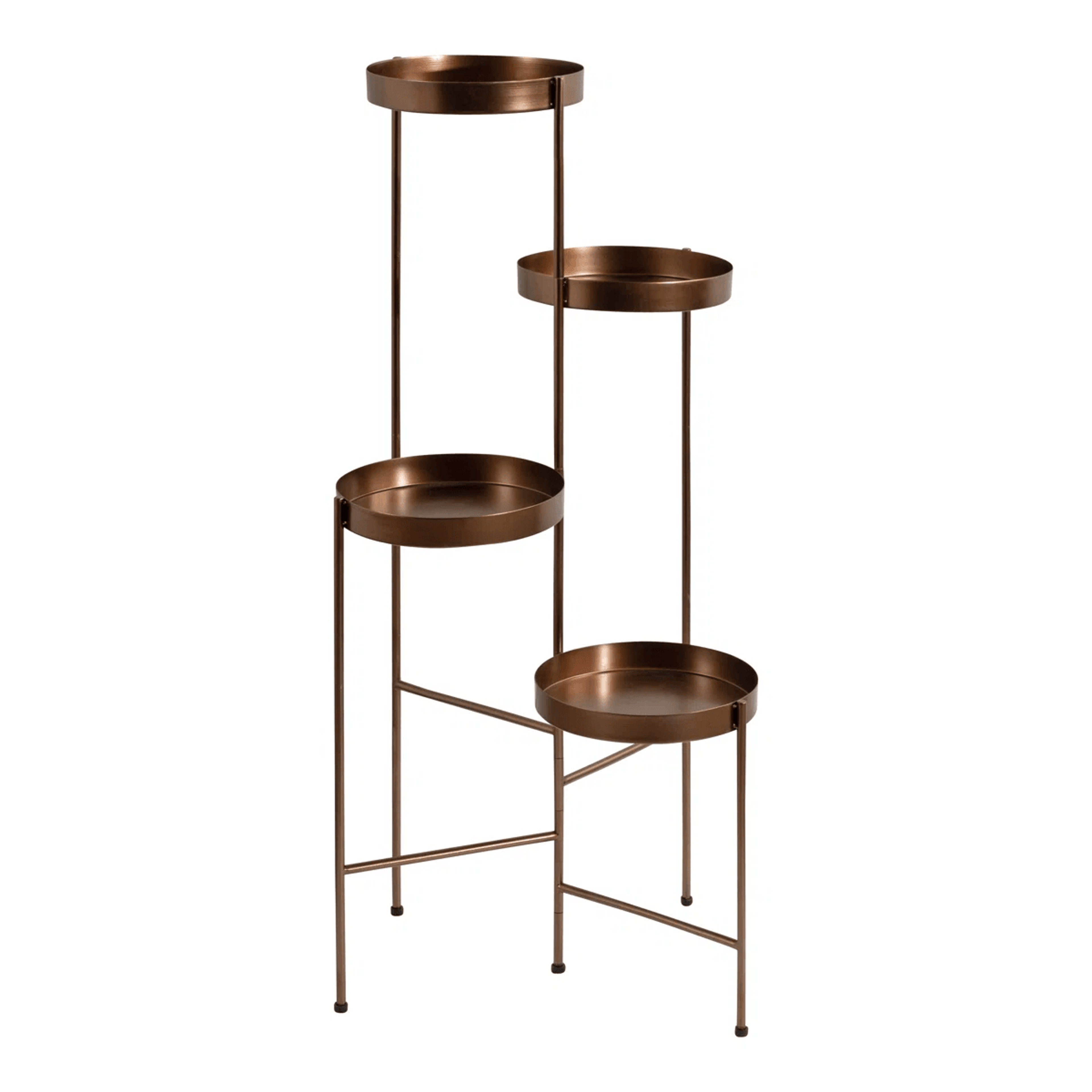 4 Tier Metal Plant Stand With Round Shelves Bronze Indoor And Outdoor Plant Display 2