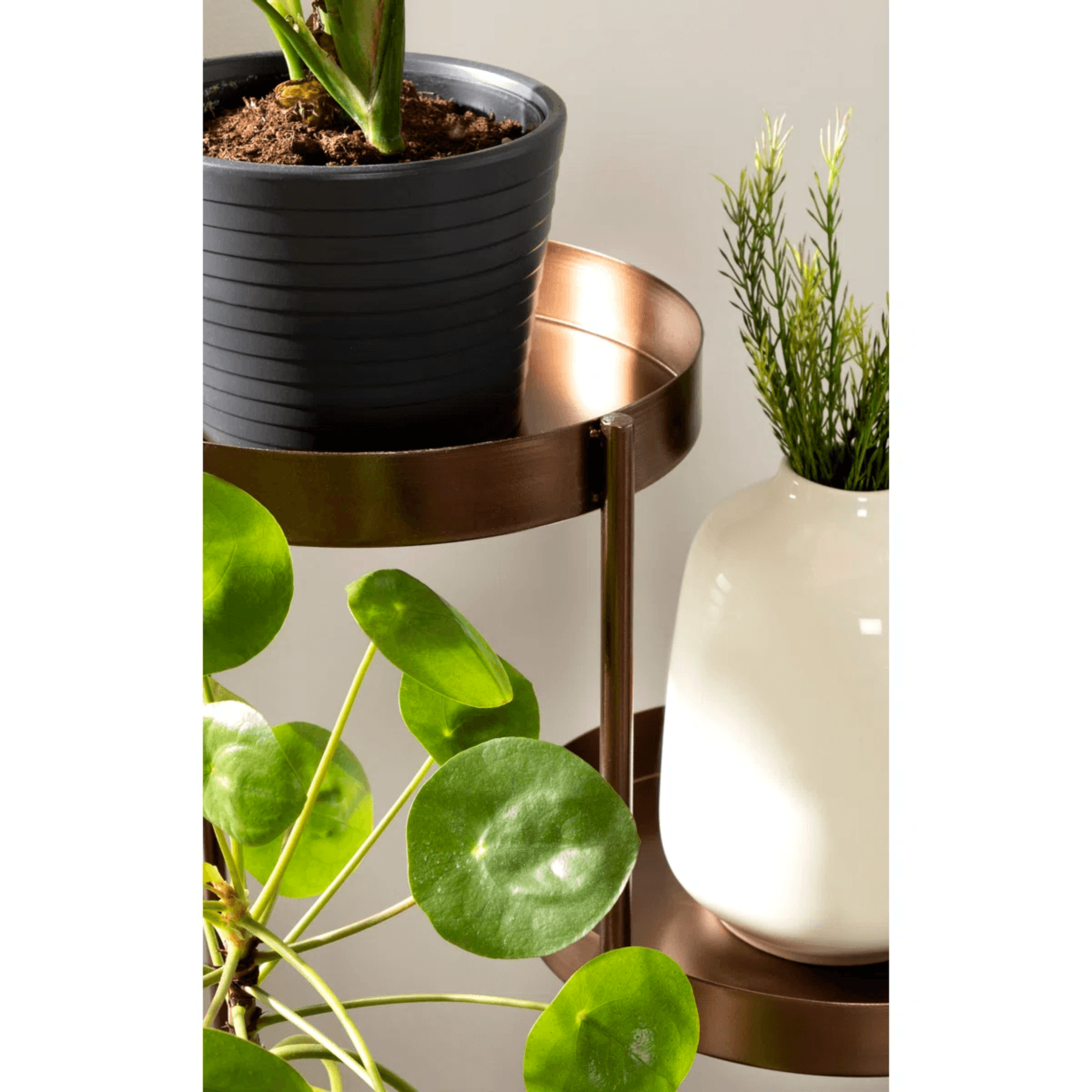 4 Tier Metal Plant Stand With Round Shelves Bronze Indoor And Outdoor Plant Display 3