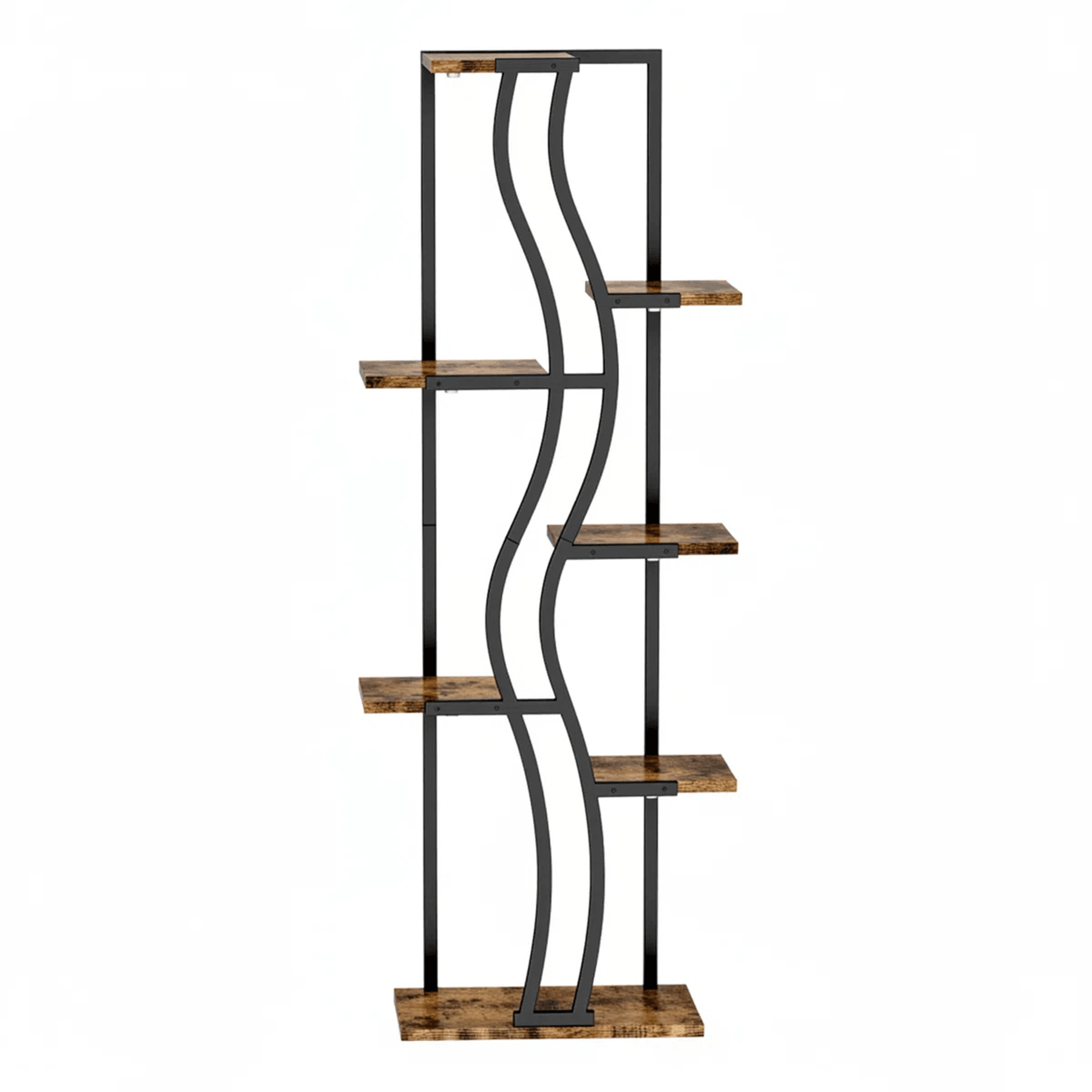 7 Tier Indoor Plant Stand With 4 Grow Lights And Wave Shaped Metal Frame 3