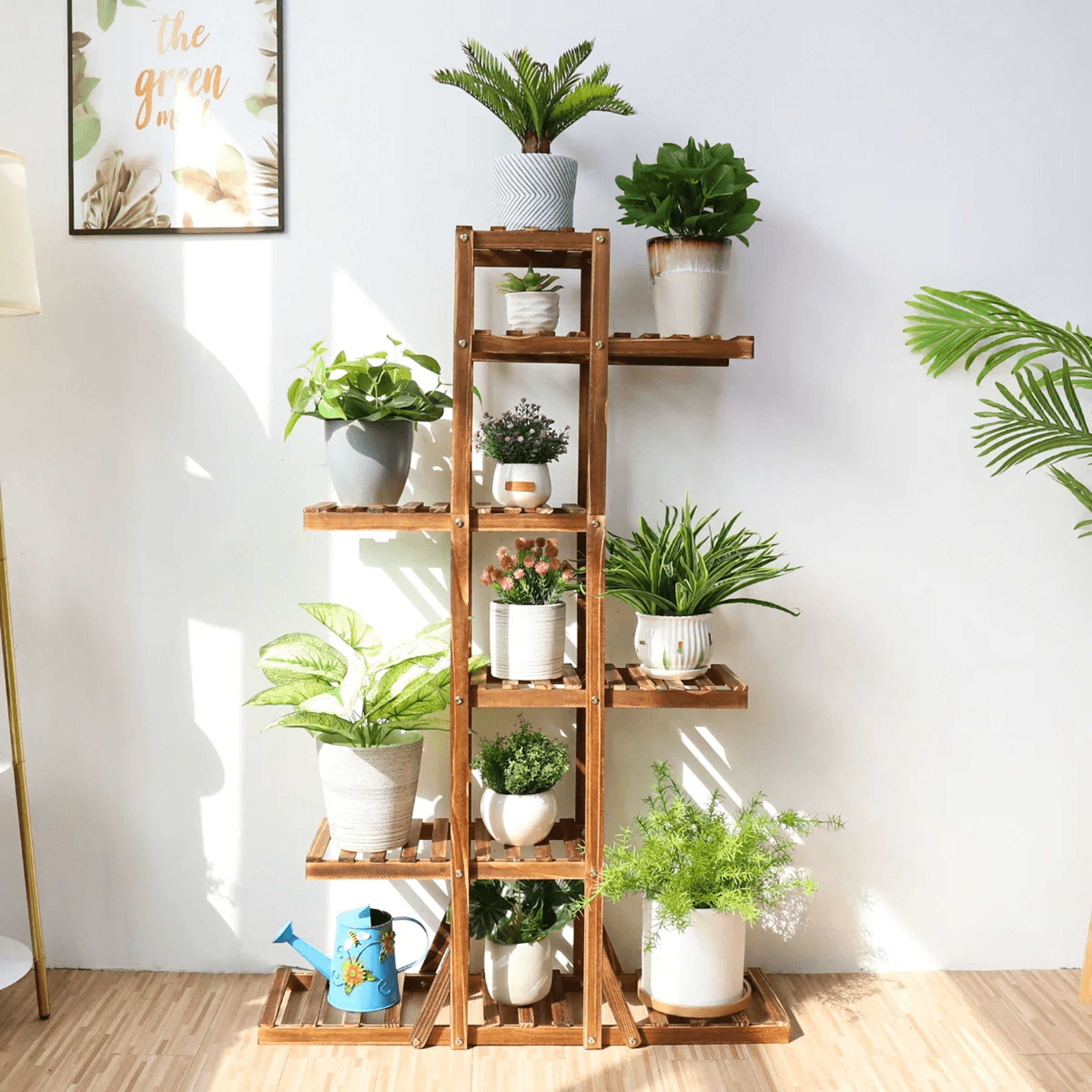 6 Tier Bamboo Plant Stand With MultiLevel Flower Display Shelves 5