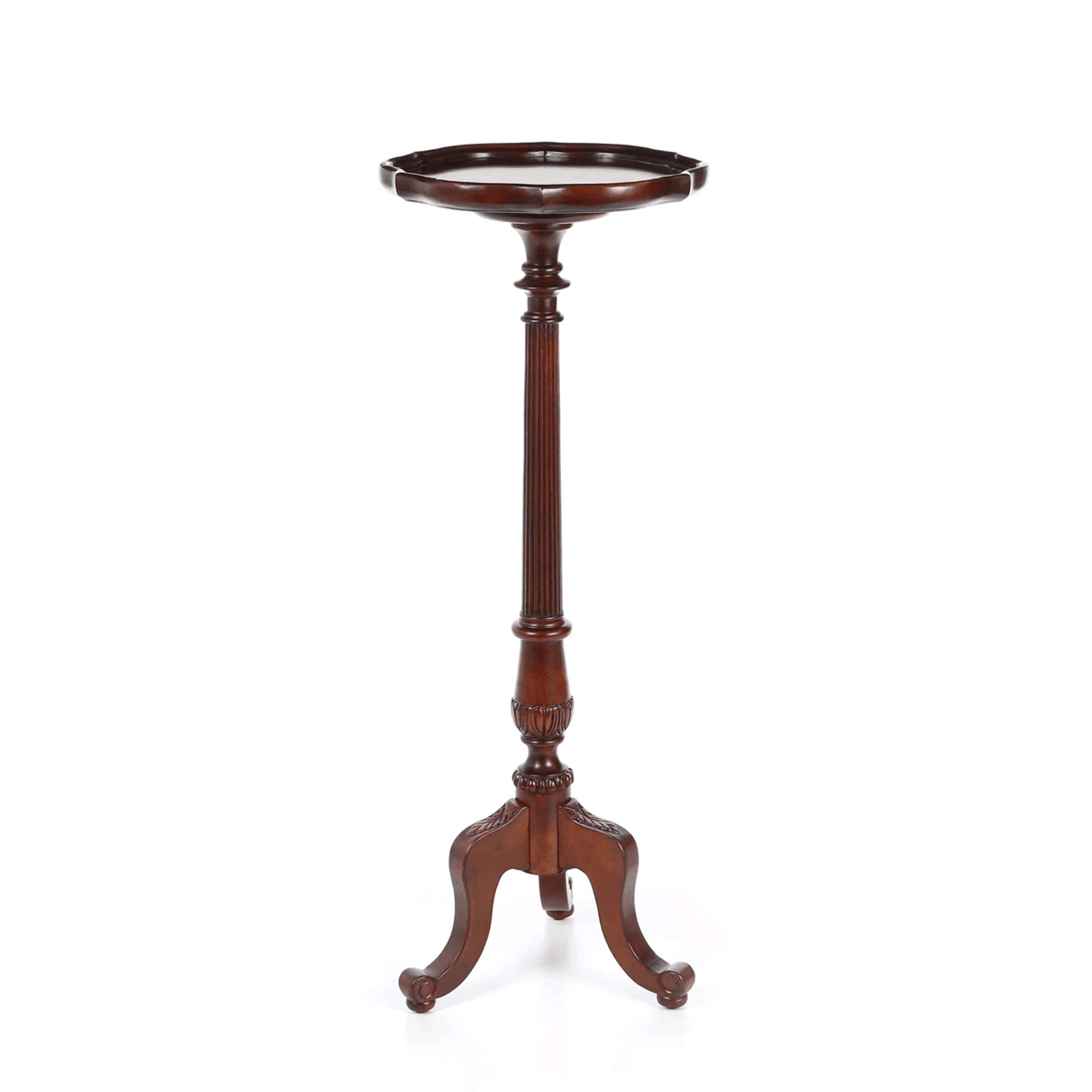 1 Tier Wooden Plant Stand With Pedestal Design And Distressed Finish 5
