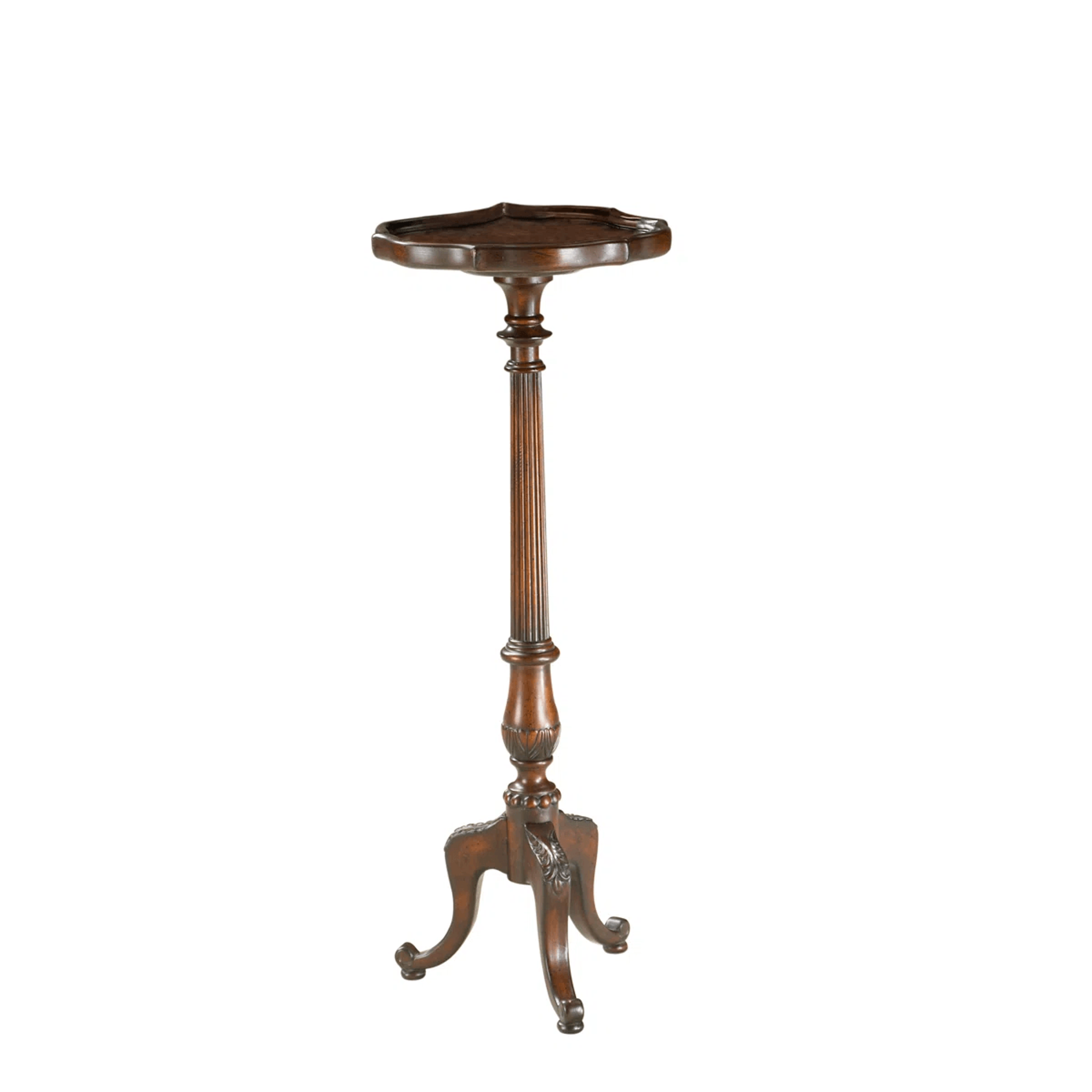 1 Tier Wooden Plant Stand With Pedestal Design And Distressed Finish 2