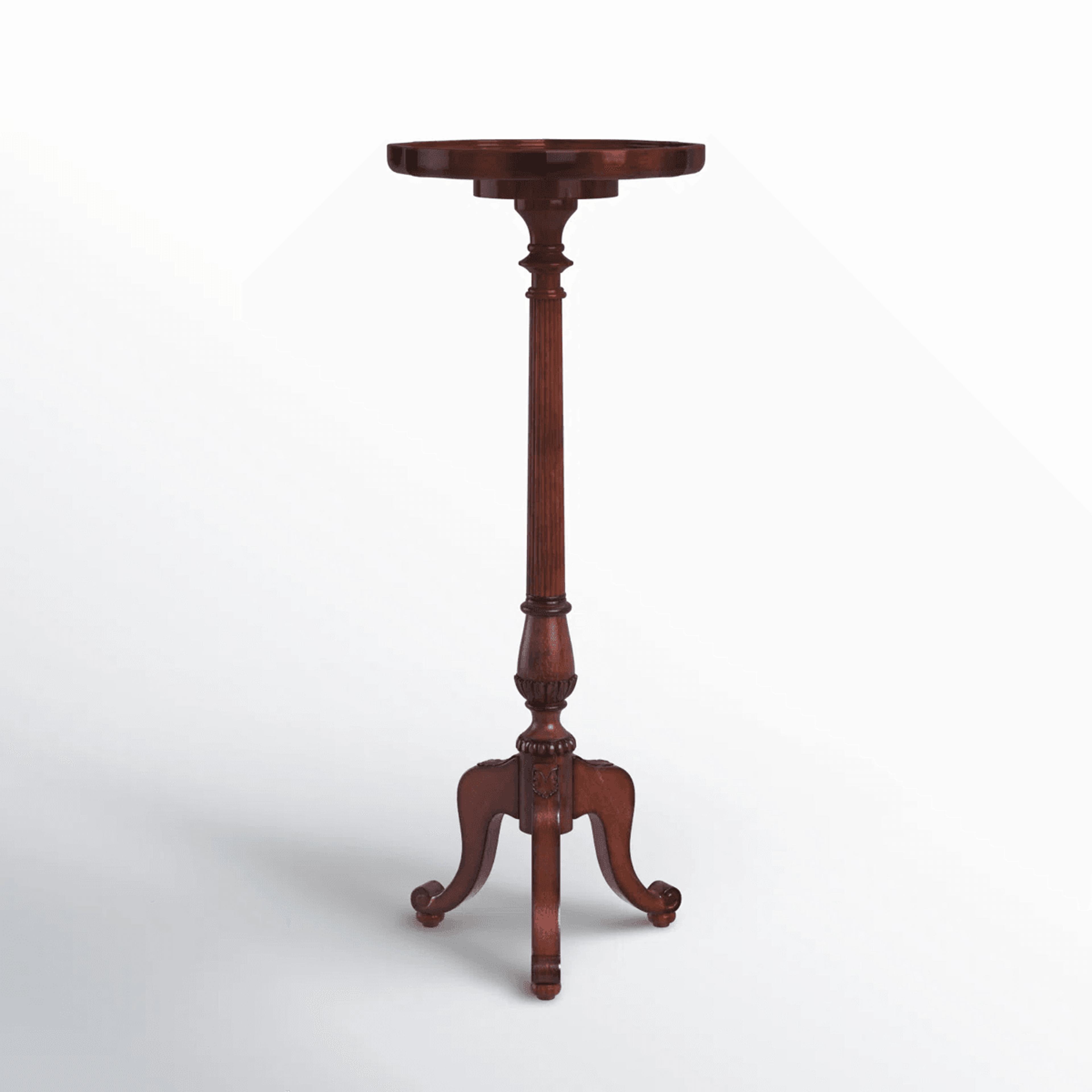 1 Tier Wooden Plant Stand With Pedestal Design And Distressed Finish 9