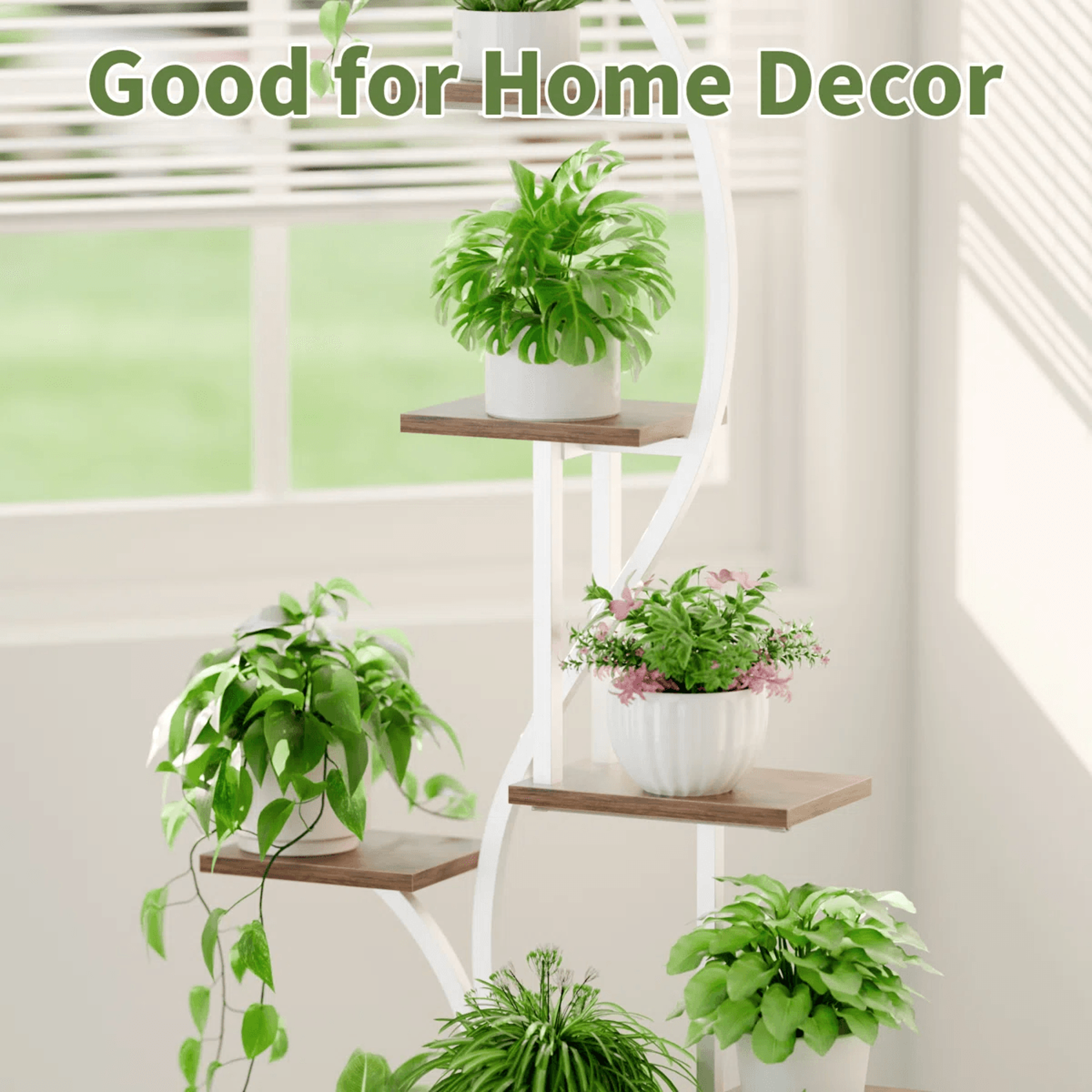 8 Tier Indoor Plant Stand With Grow Lights And 10 Pot Holders 1