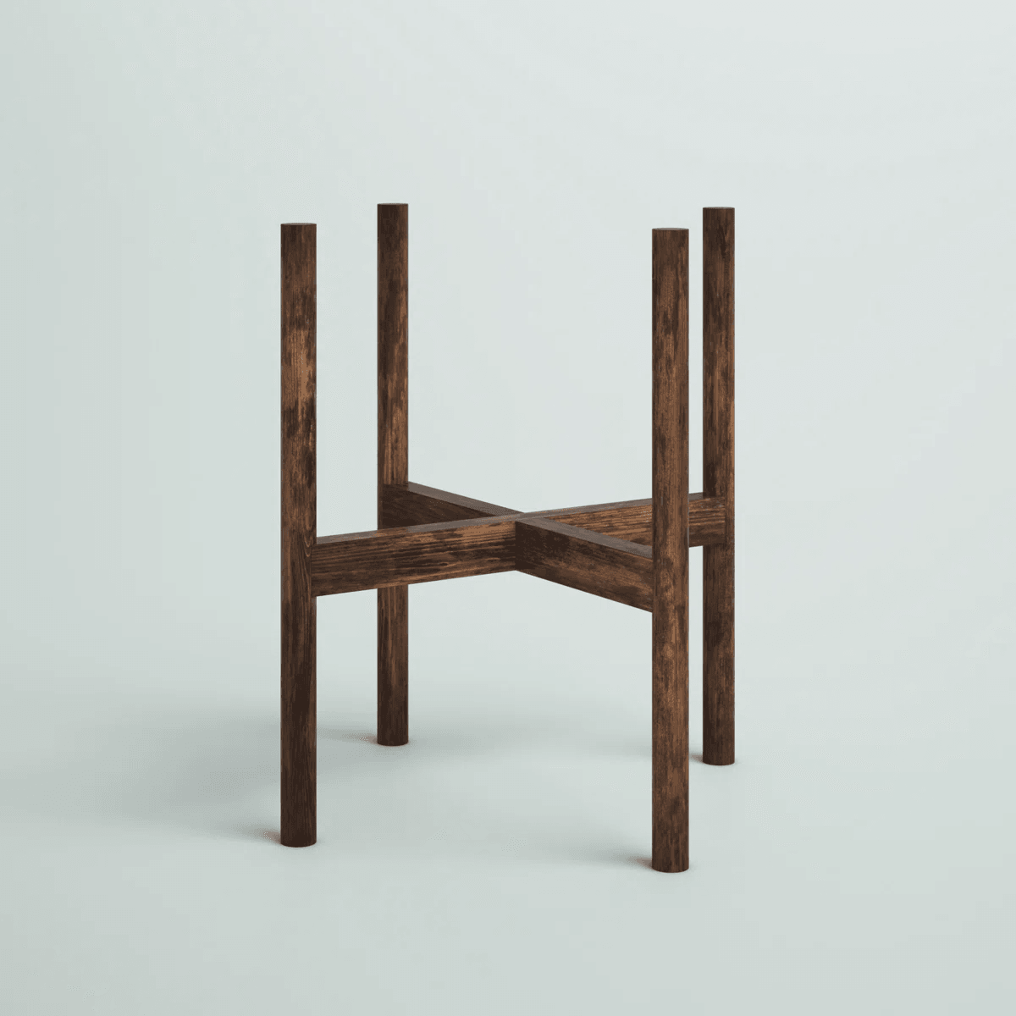 solid wood plant stand with walnut finish square plant holder