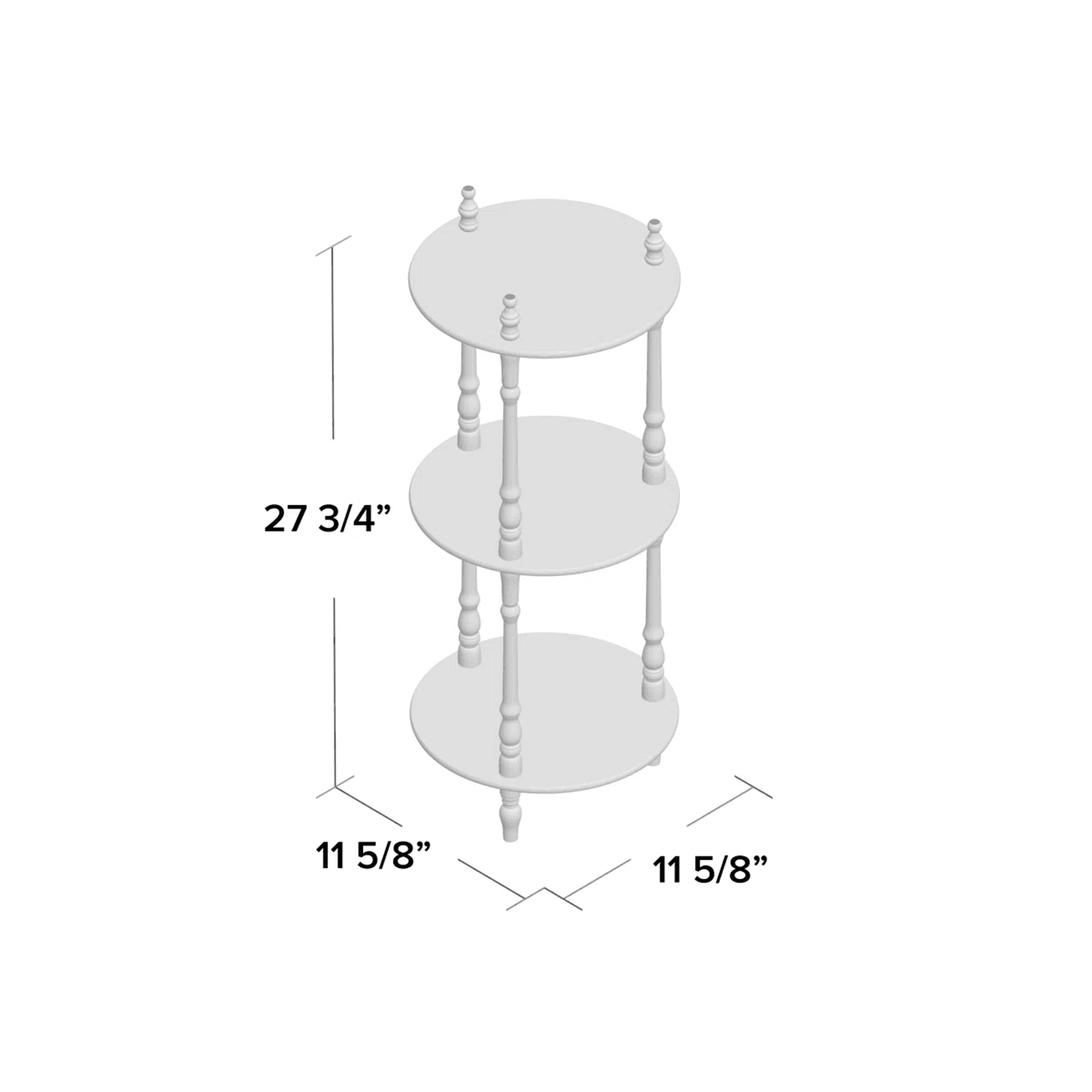 3 Tier Solid Wood Plant Stand With Round Shelves White 2