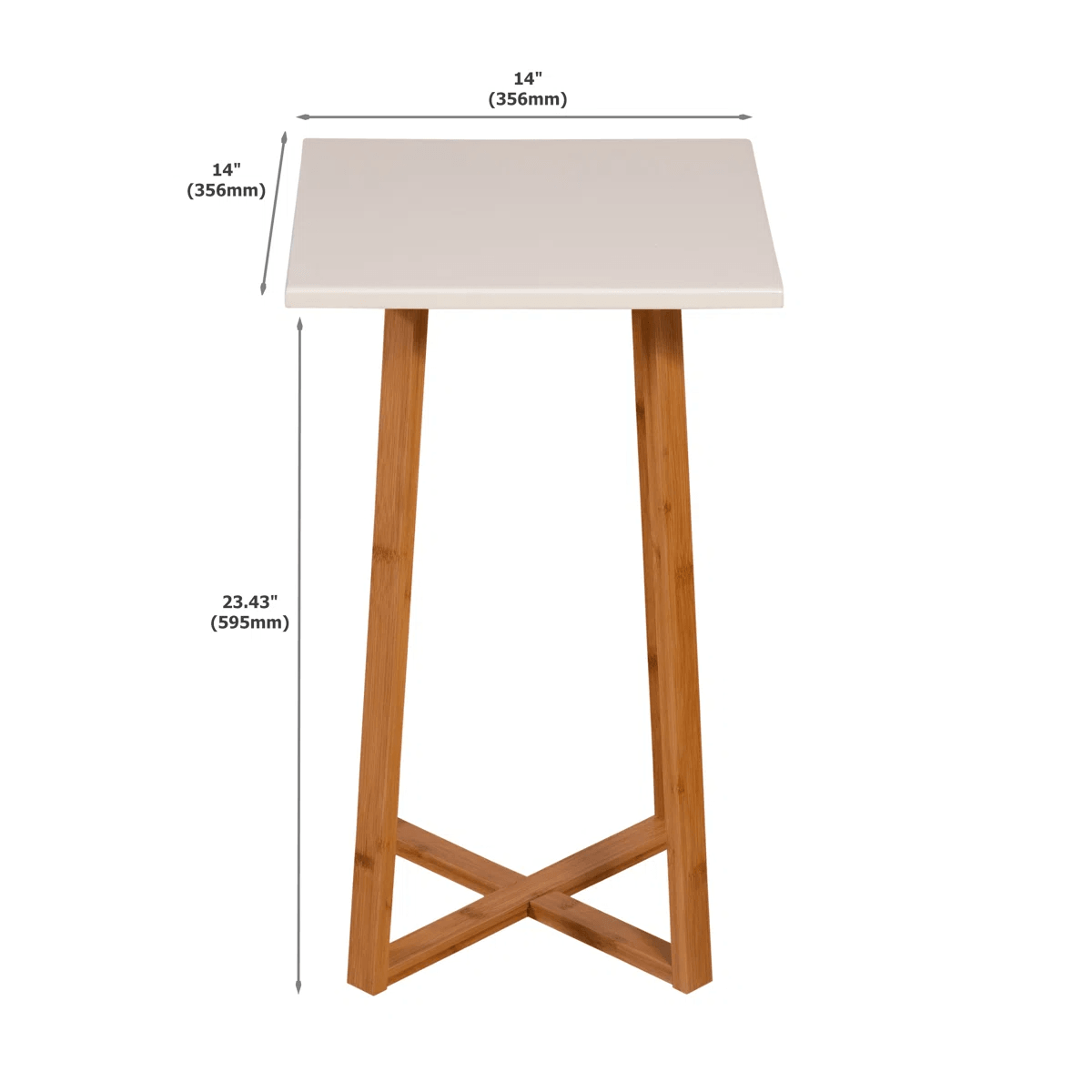 Modern Bamboo And Wood Plant Stand With Square Top And X Shaped Base 7