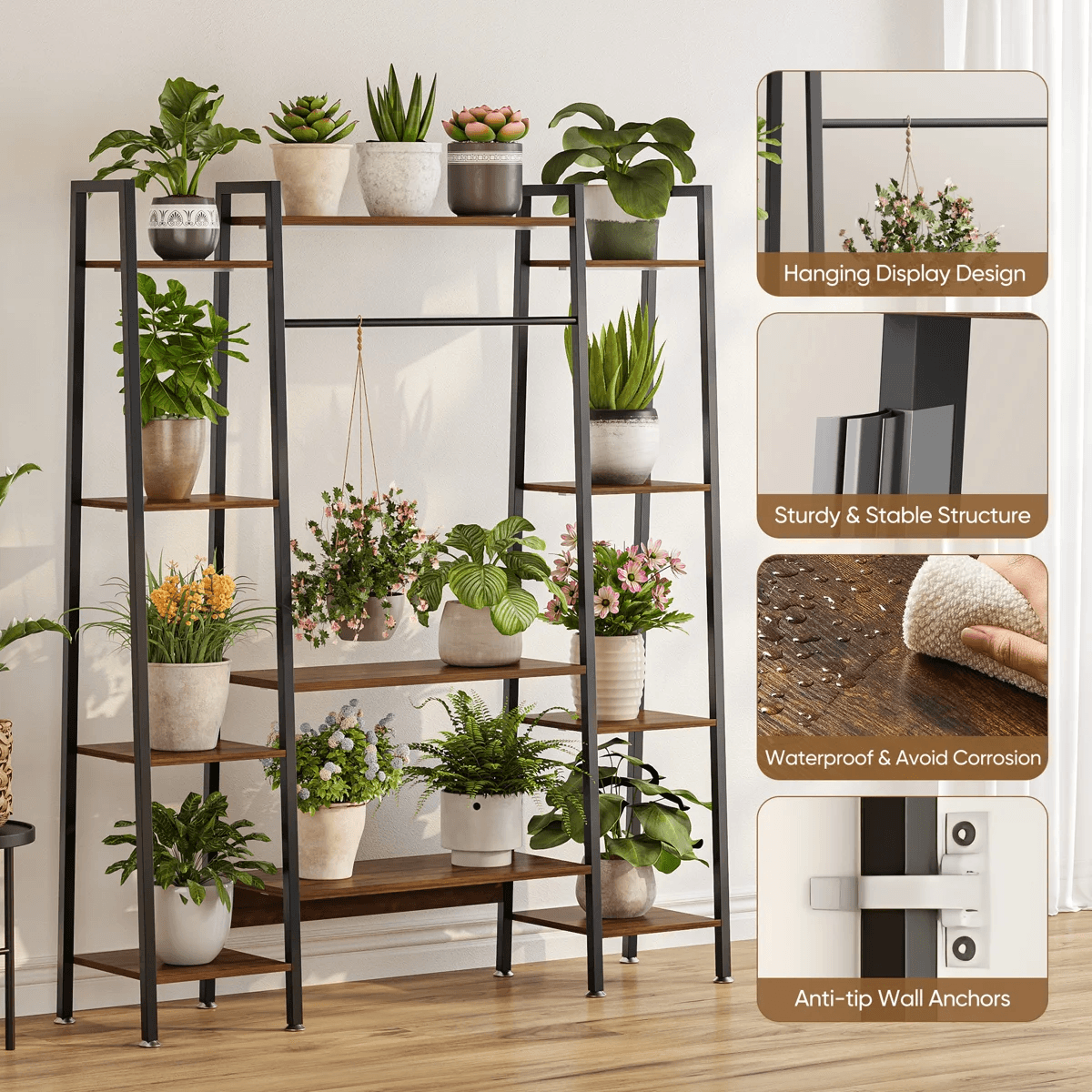 11 Tier Plant Stand With 8 Full Spectrum LED Grow Lights And Metal Frame 8
