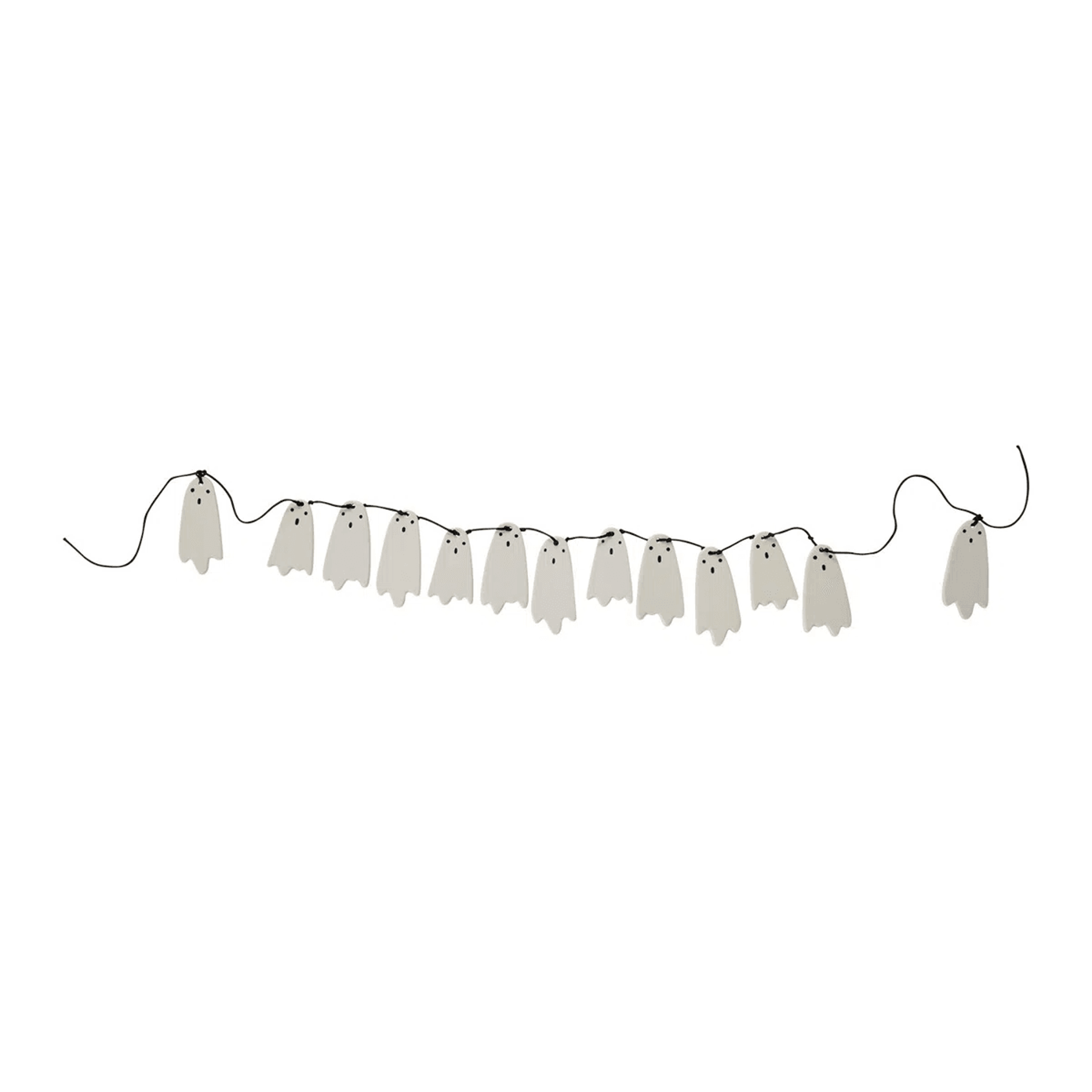 Halloween Ghost Garland Black And White Ceramic Hanging Decoration 5