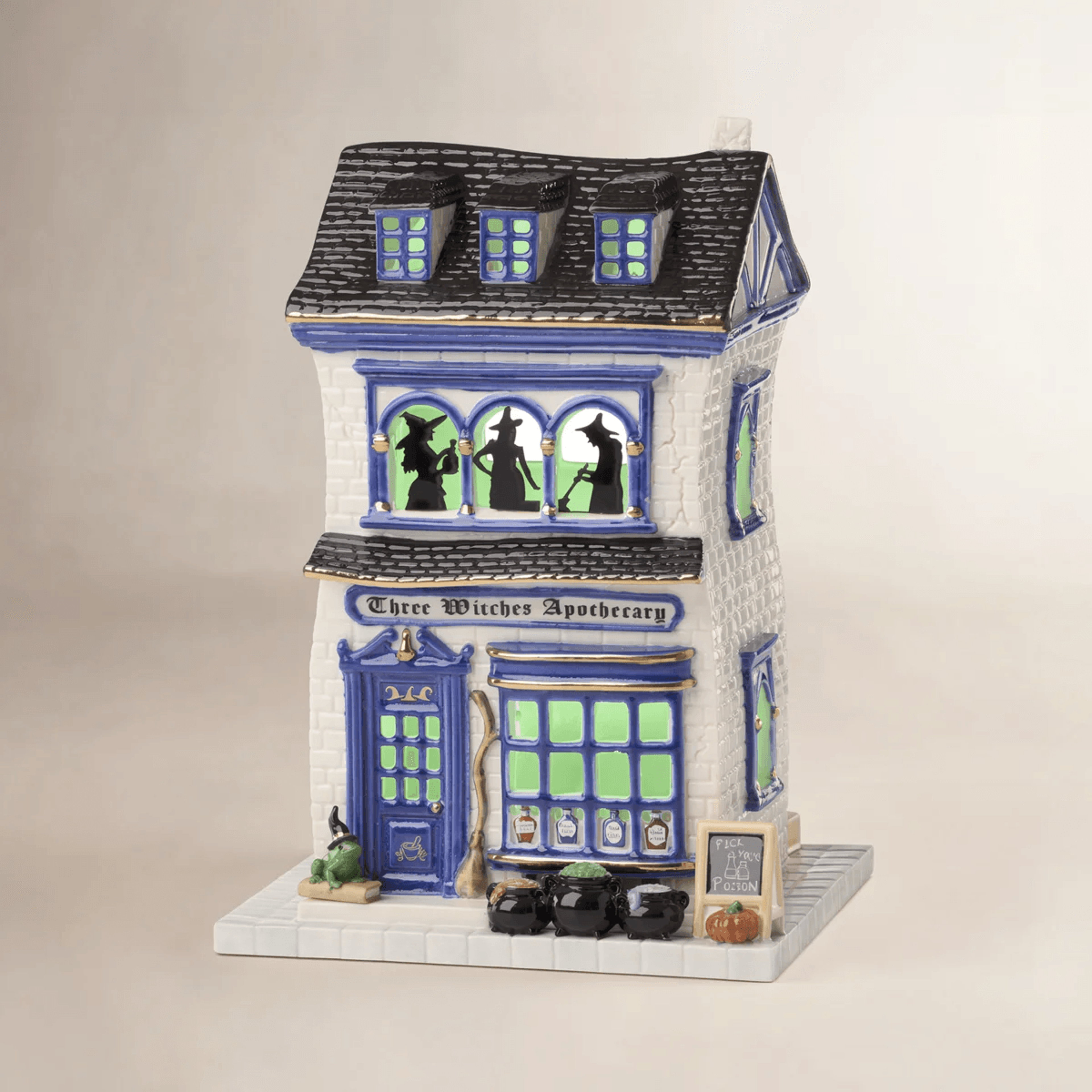 vintage halloween apothecary potion shop light up porcelain figurine