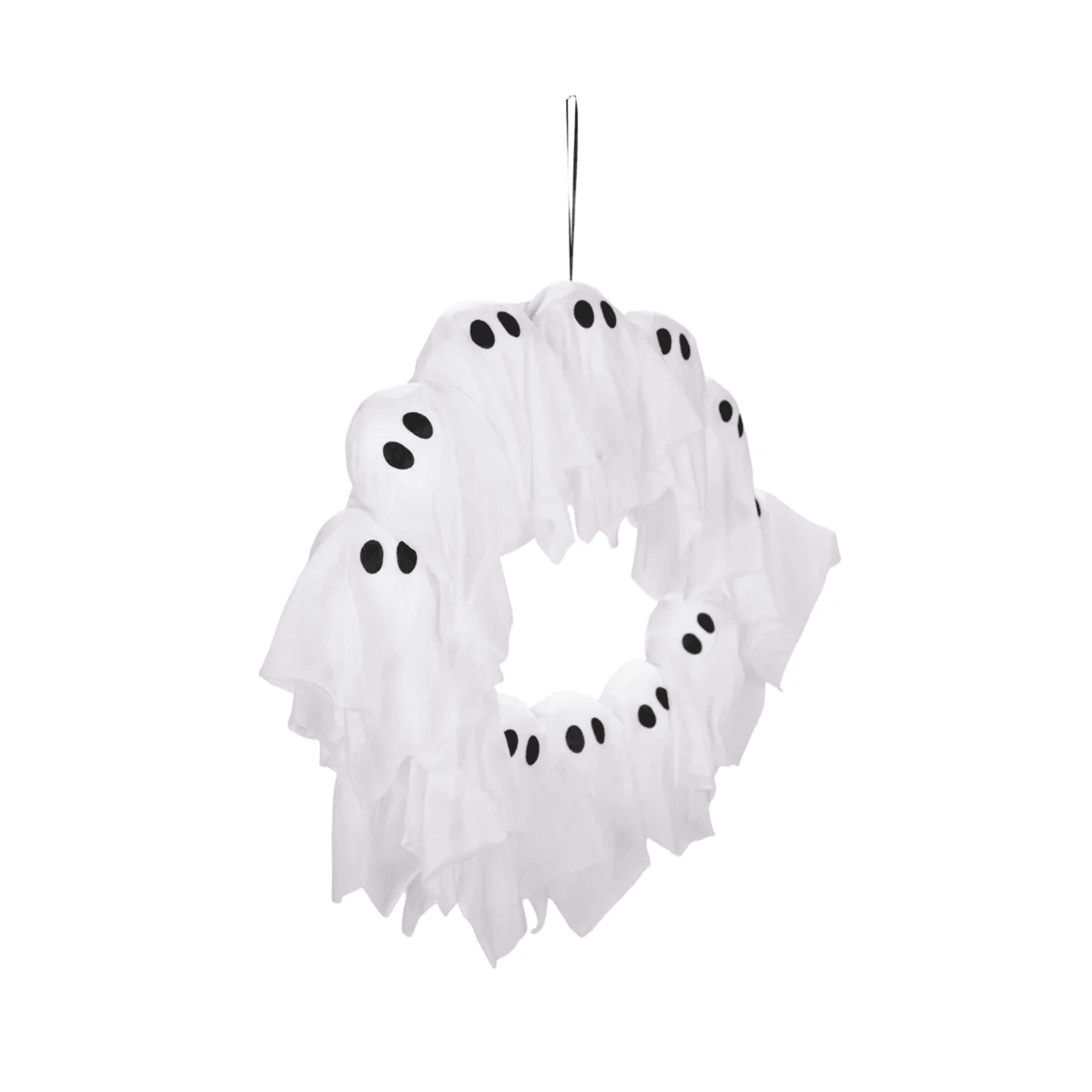lighted ghost halloween wreath with battery powered led lights
