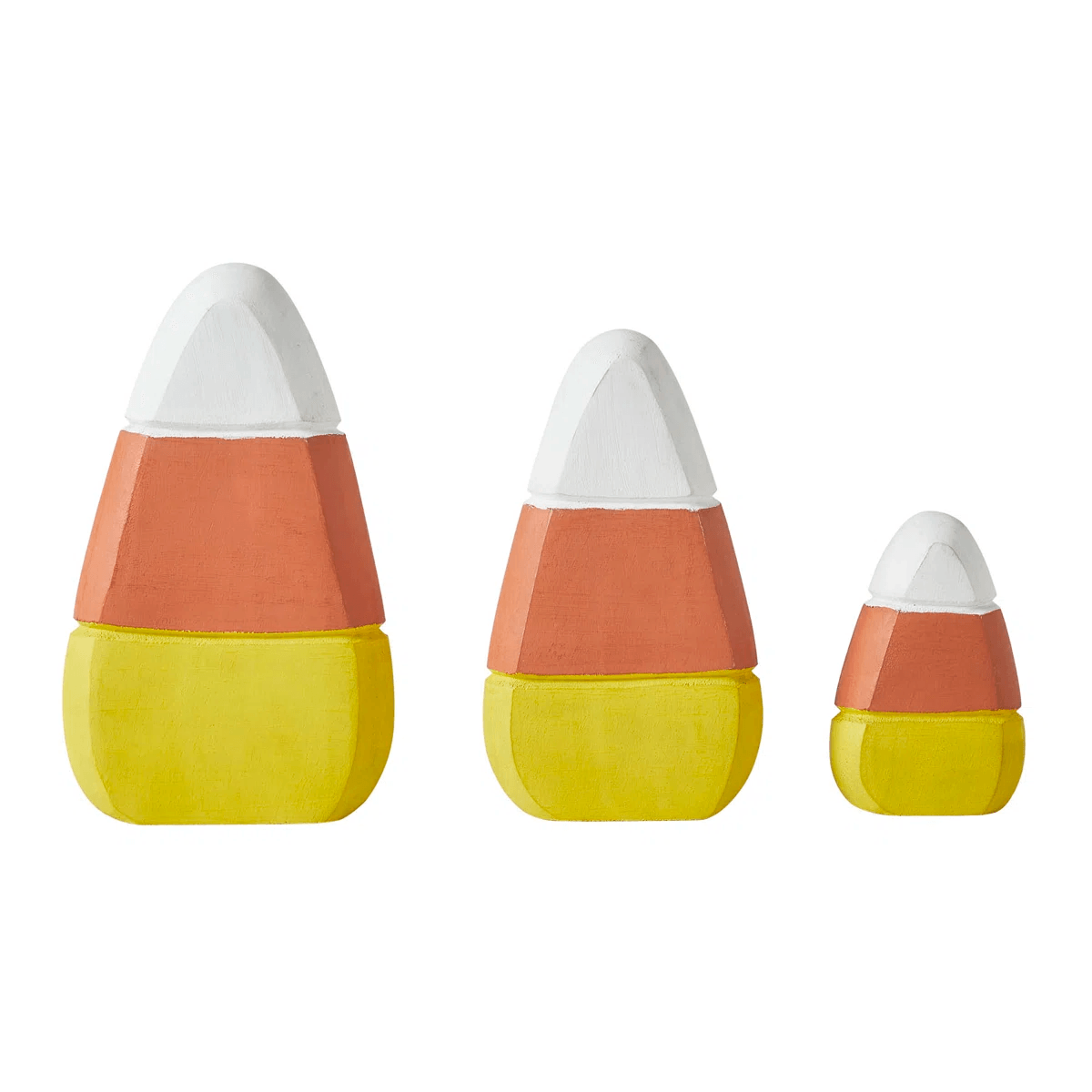 Candy Corn Wood Decor Set Of 3 Rustic Halloween Tabletop Decorations 1