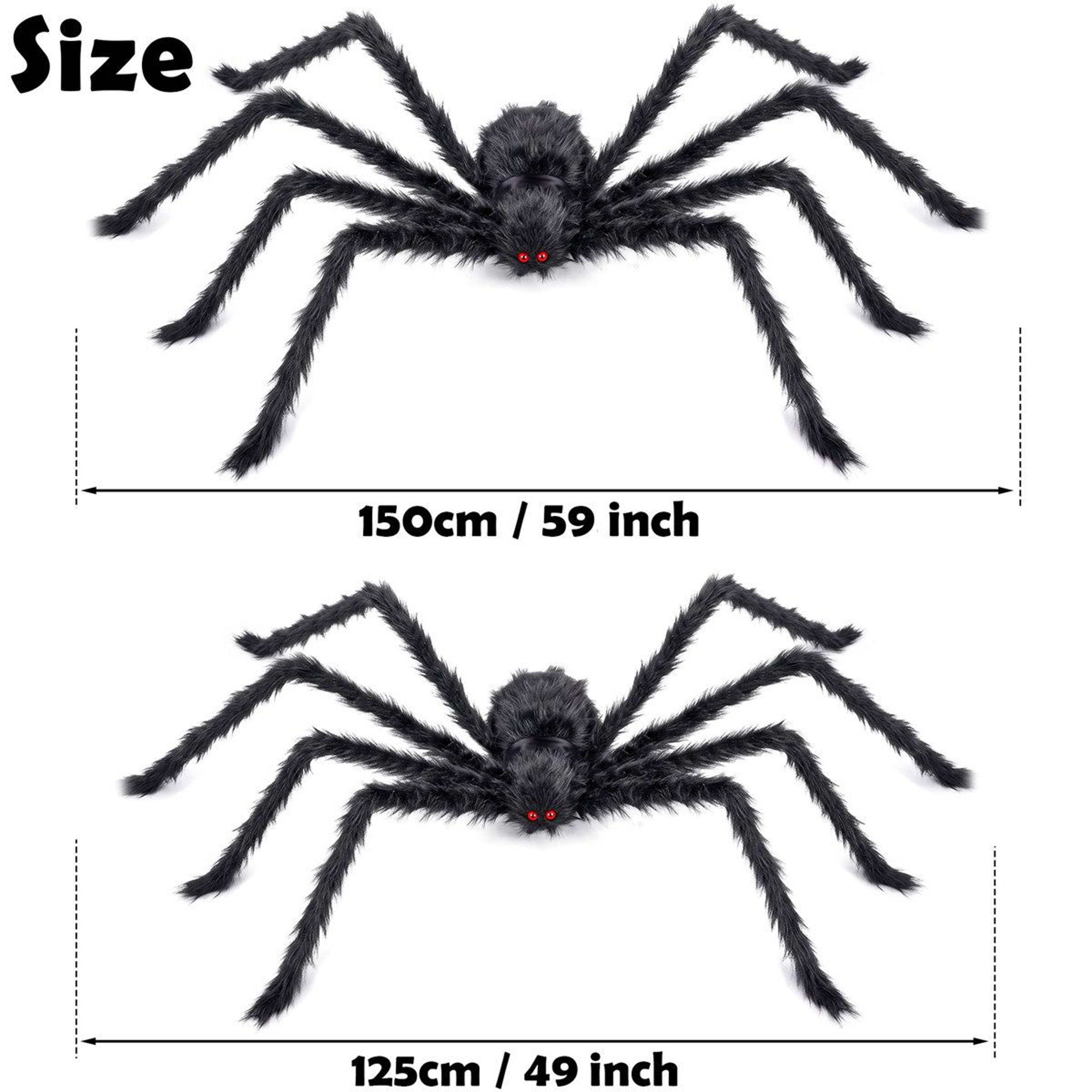 Giant Halloween Spider Decorations Set Of 2 With Bendable Legs And Red Eyes 3