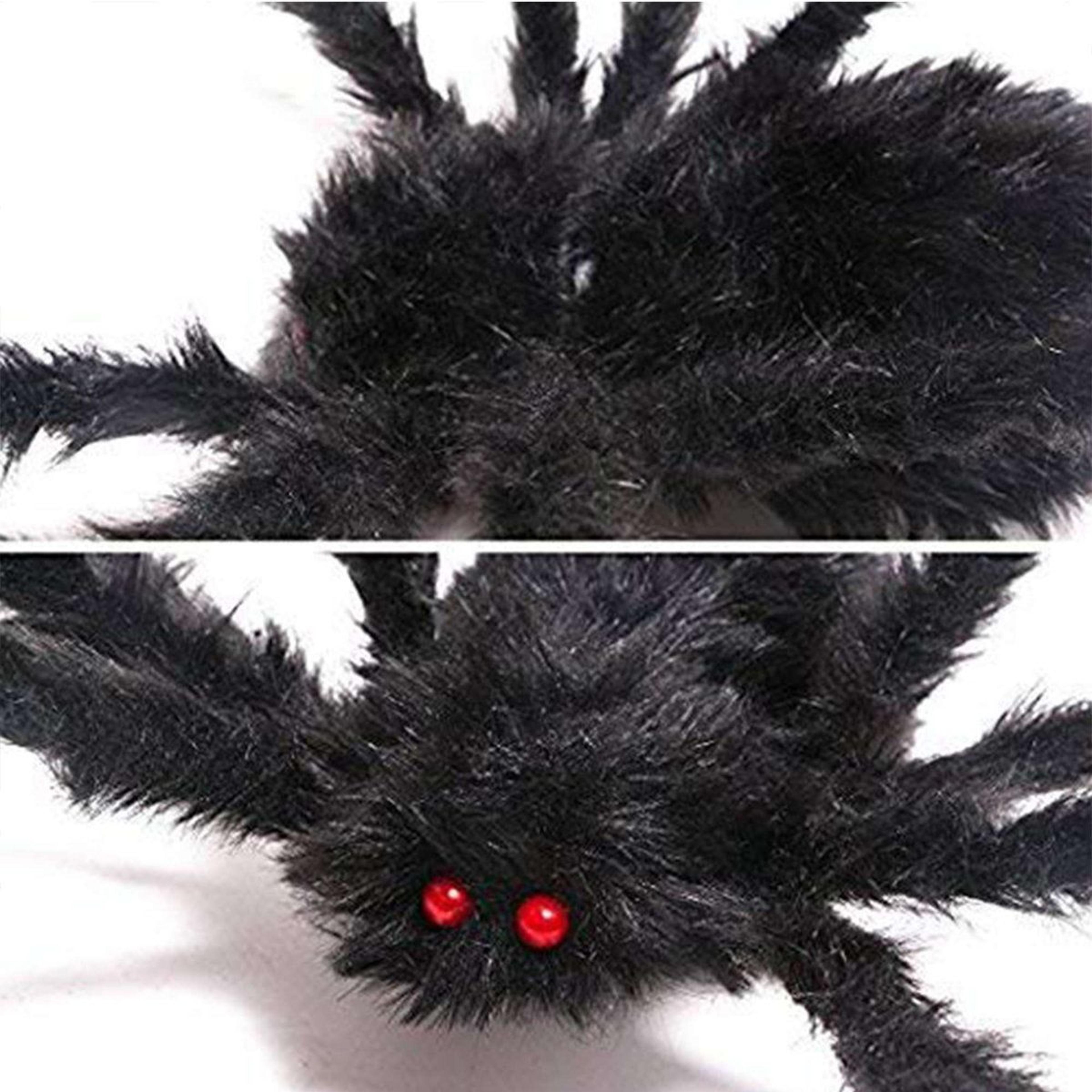 Giant Halloween Spider Decorations Set Of 2 With Bendable Legs And Red Eyes 2