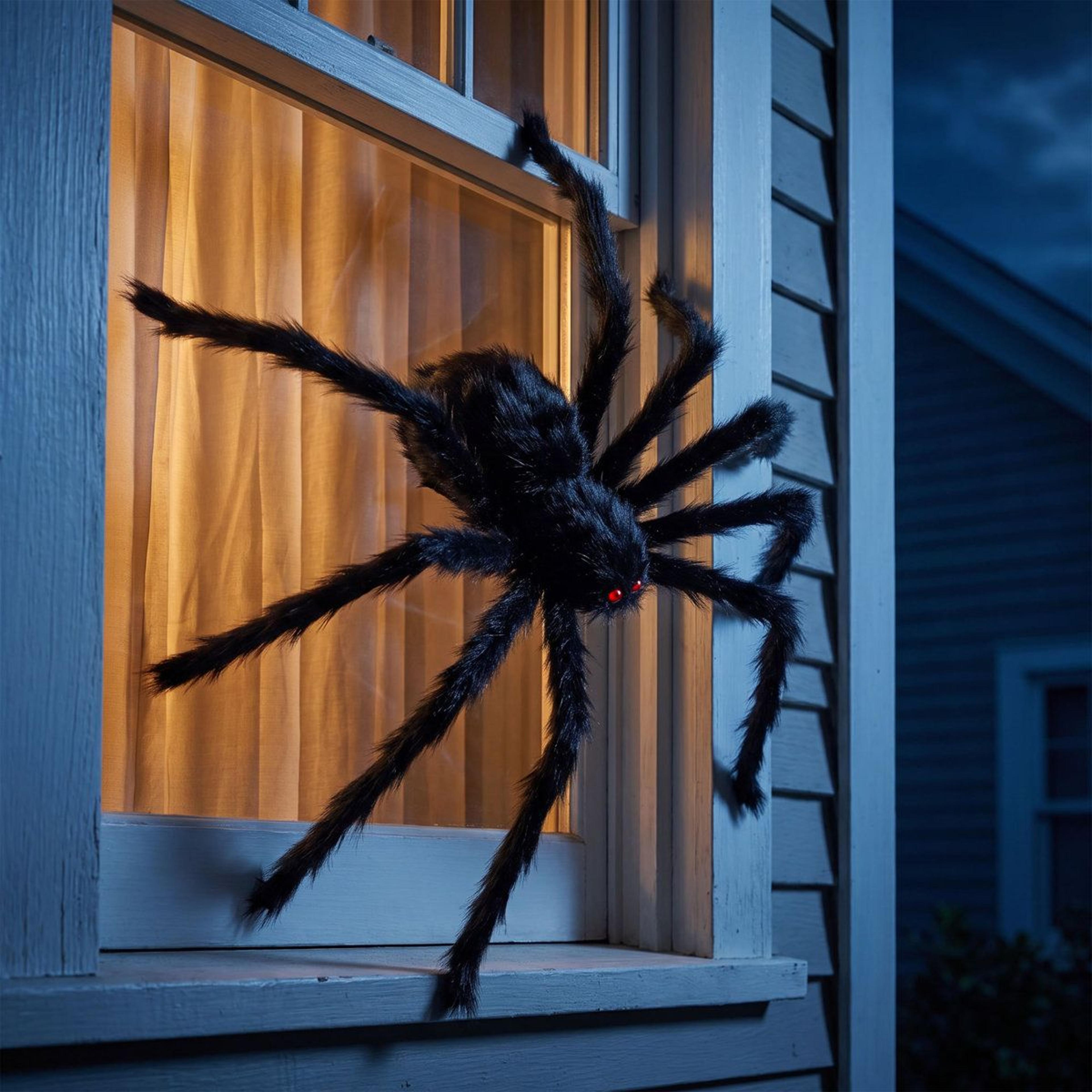 Giant Halloween Spider Decorations Set Of 2 With Bendable Legs And Red Eyes 7
