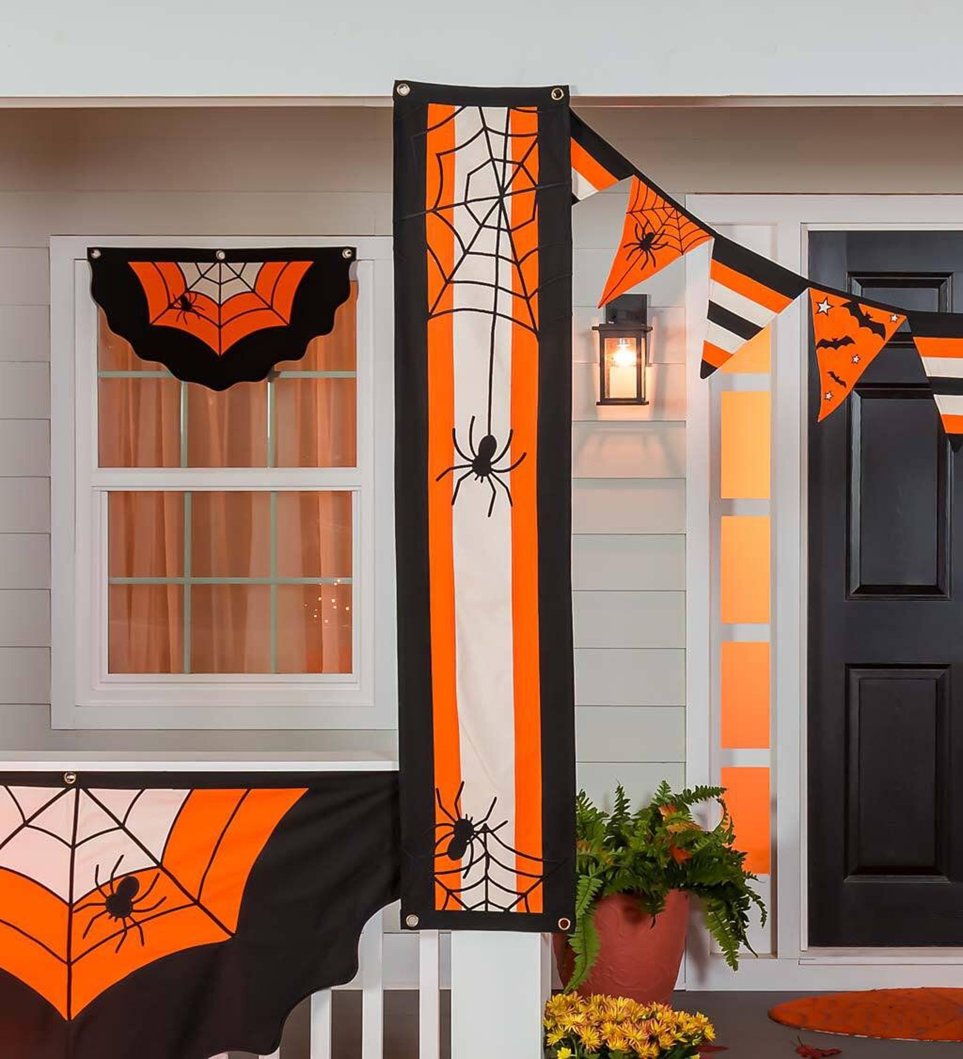 Halloween Spider Web Bunting Weather Esistant Porch Decoration 4
