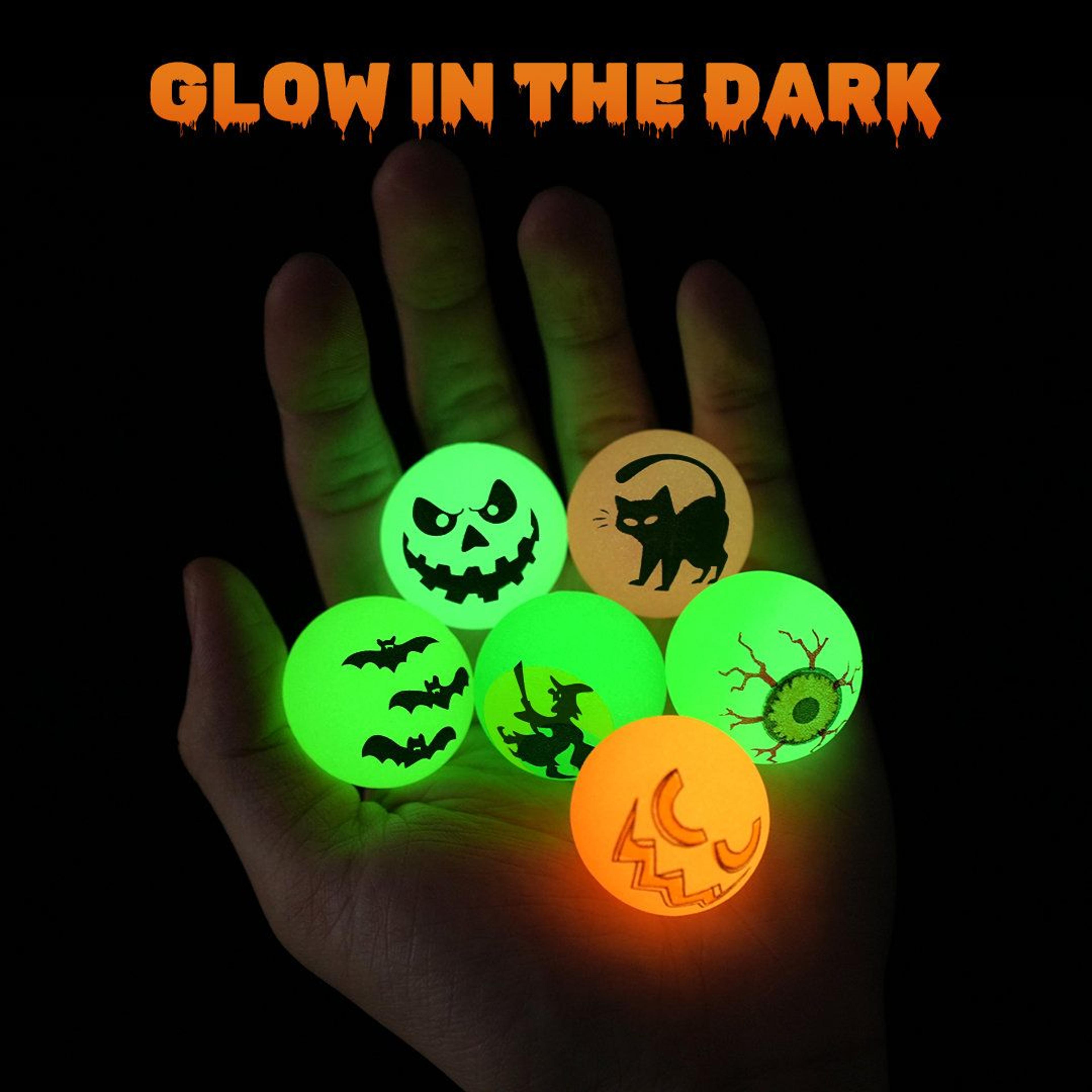 72 Piece Glow In The Dark Halloween Bouncy Balls For Party Favors And Goodie Bags 7